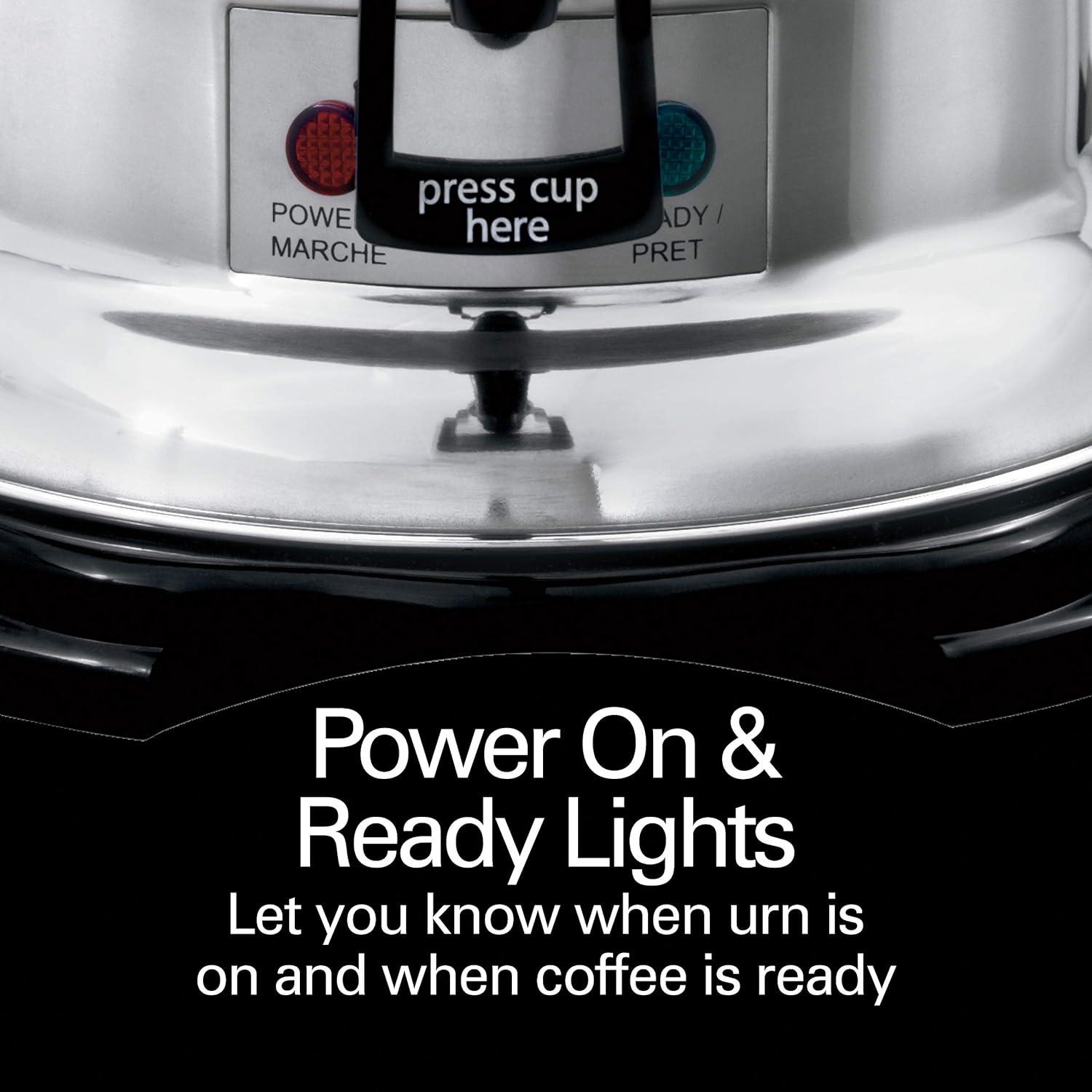 imageHamilton Beach Commercial Coffee Urn amp Hot Beverage Dispenser 60 Cup Capacity Polished Stainless Steel D50065