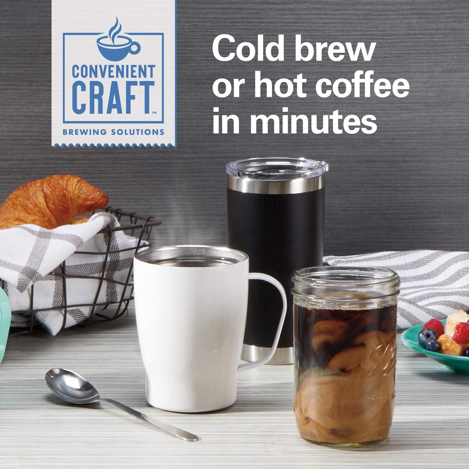 imageHamilton Beach Convenient Craft Rapid Cold and Hot Brew Coffee Maker 16 oz Single Serve Grounds Brewer White 42500White