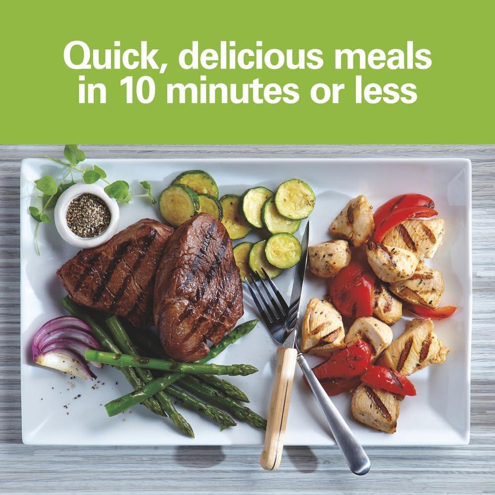 imageHamilton Beach Electric Indoor Grill 6Serving Large 90 sq in Nonstick Easy Clean Plates Floating Hinge for Thicker Foods 1200 Watts 638D x 1268W x 1378H Silver 253716Serving