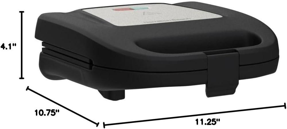 imageHamilton Beach Electric Sealed Sandwich Maker Grill with PFASFree Nonstick Plates Makes Stuffed French Toast Omelets Compact amp Easy to Store Black 25430GCompact Easy to Store 2 Pack