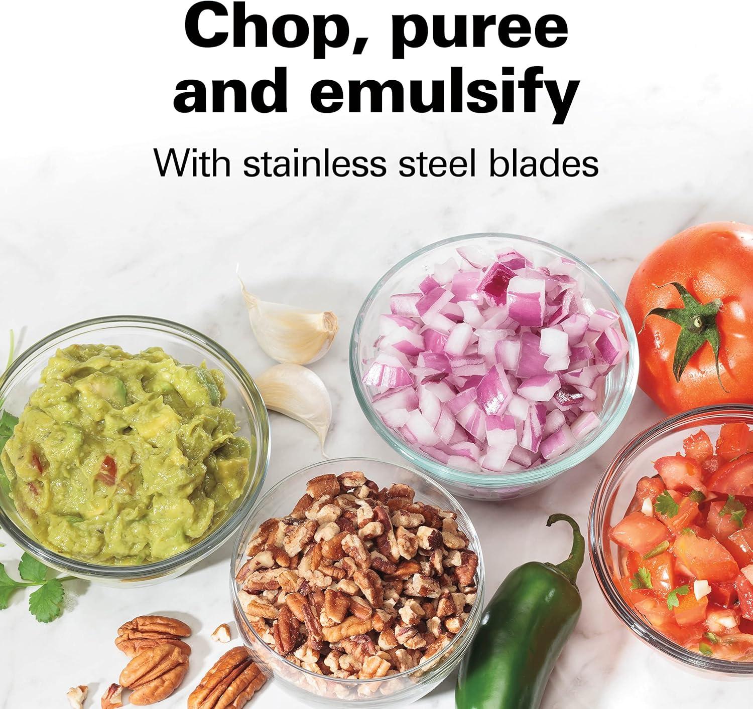 imageHamilton Beach Electric Vegetable Chopper amp Mini Food Processor 3Cup 350 Watts for Dicing Mincing and Puree Black 72850