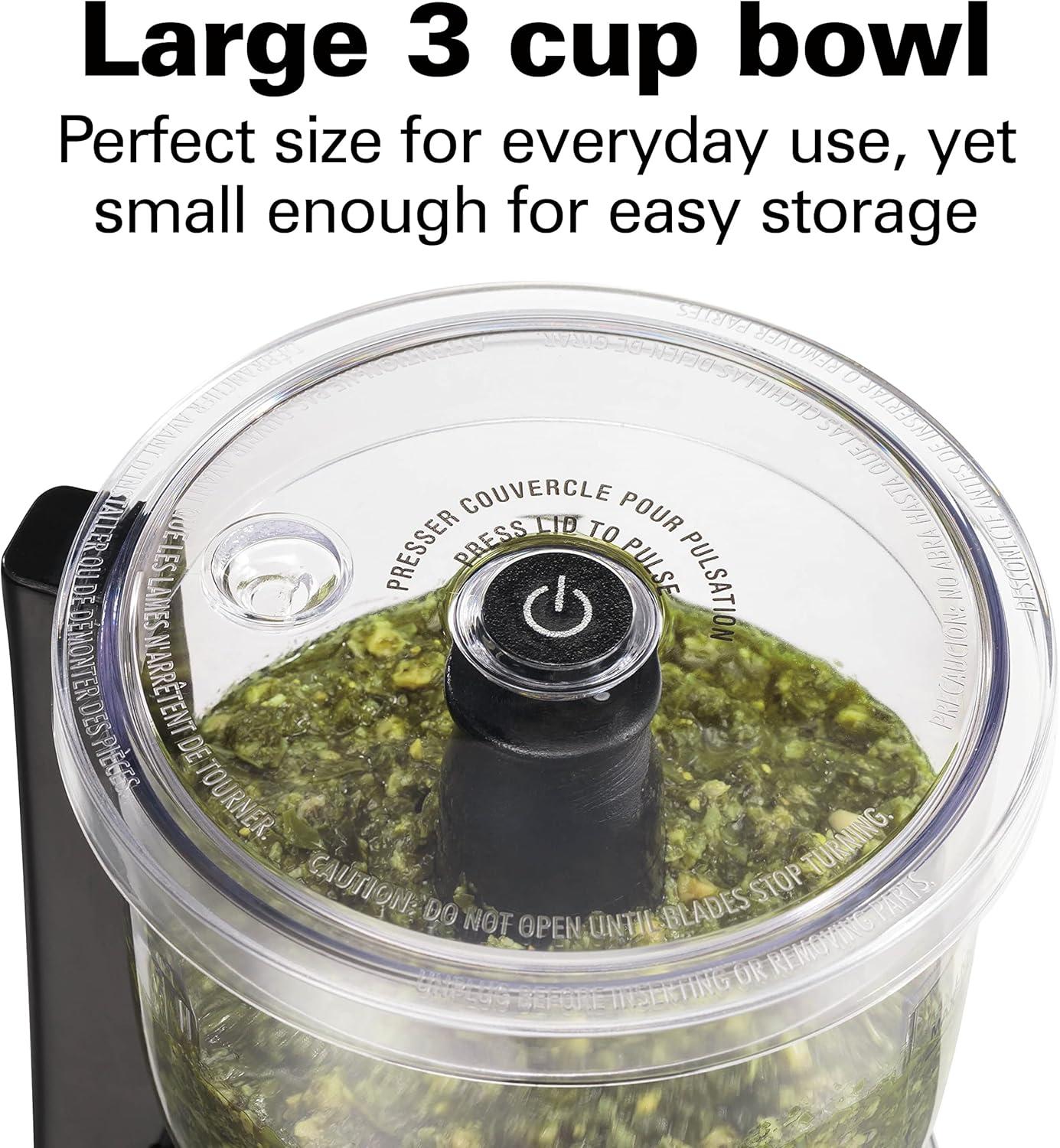 imageHamilton Beach Electric Vegetable Chopper amp Mini Food Processor 3Cup 350 Watts for Dicing Mincing and Puree Black 72850