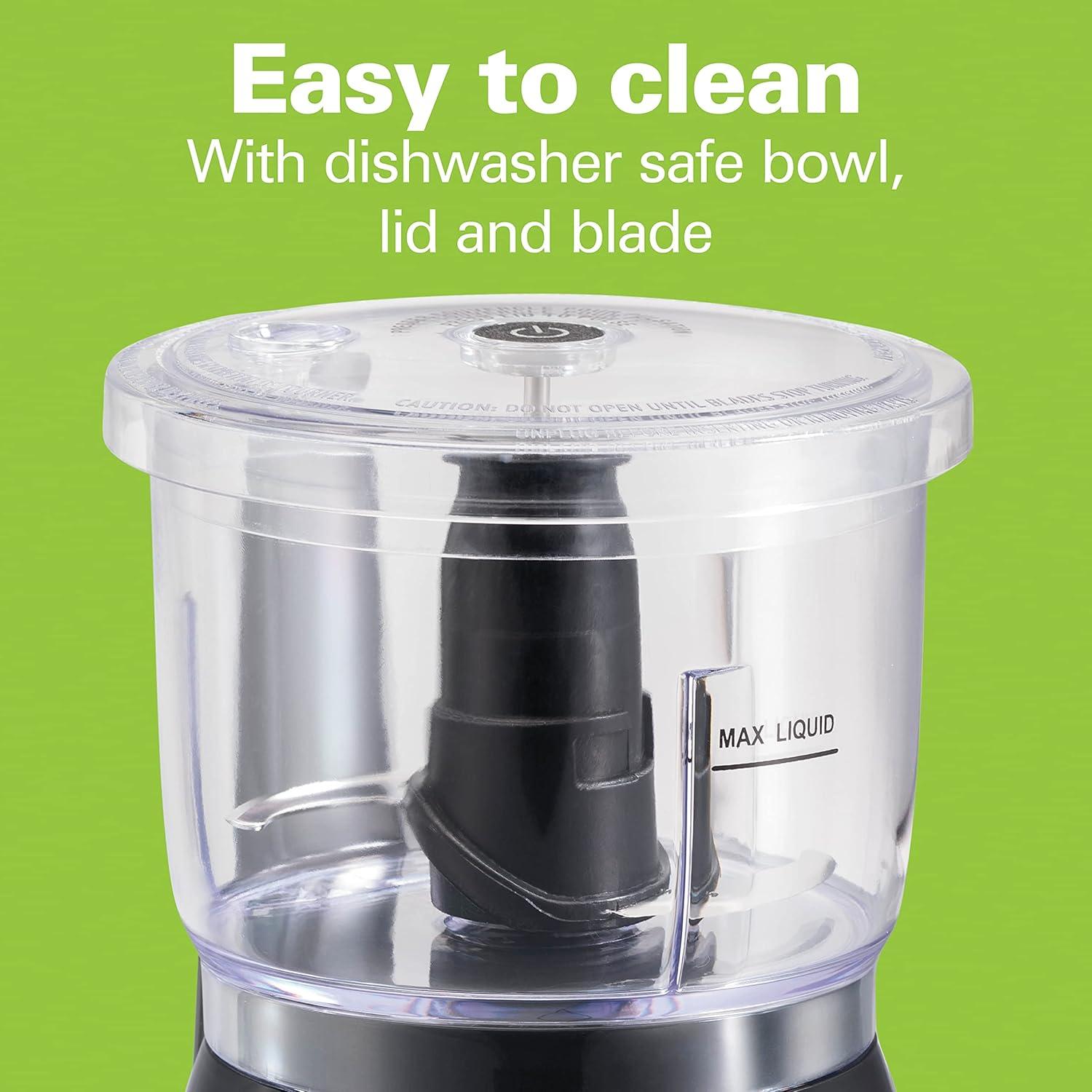 imageHamilton Beach Electric Vegetable Chopper amp Mini Food Processor 3Cup 350 Watts for Dicing Mincing and Puree Black 72850