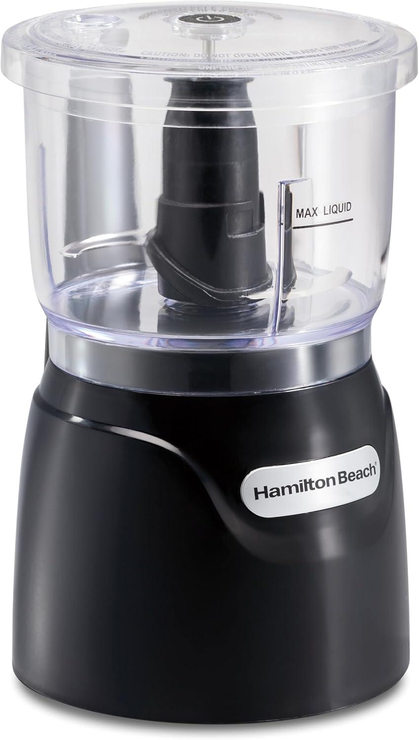 imageHamilton Beach Electric Vegetable Chopper amp Mini Food Processor 3Cup 350 Watts for Dicing Mincing and Puree Black 72850