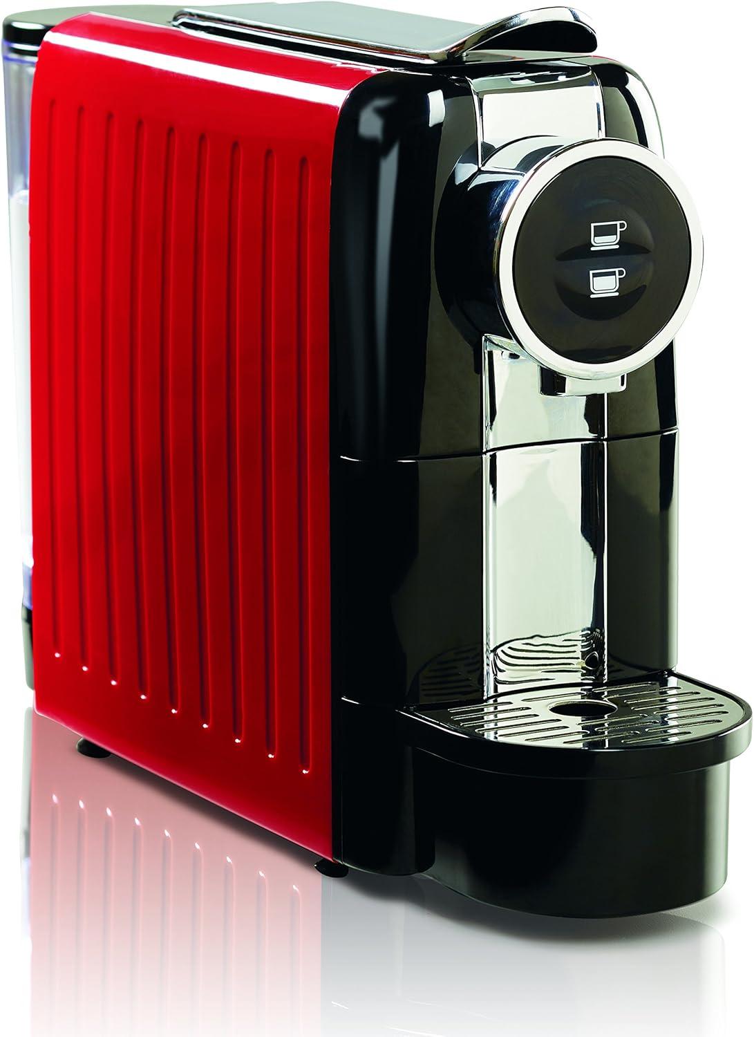 imageHamilton Beach Espresso Machine Compatible with Nespresso Pods Single Serve Coffee Maker Powerful Italian 19 Bar Pump 22 oz Water Reservoir Custom Cup Size Holds 13 Capsules Black 40726Red