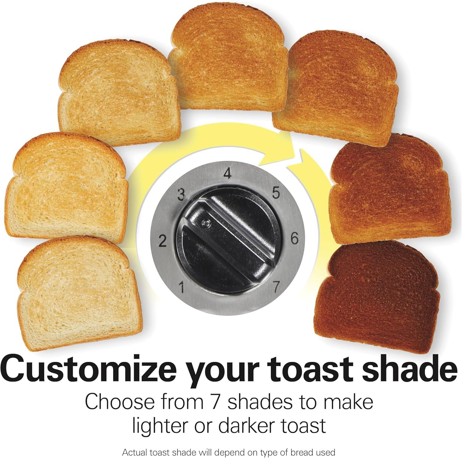 imageHamilton Beach Extra Wide Long Slot 2 Slice Toaster Browning Control With 7 Shades Bagel Function Cancel Button amp Auto Shutoff Modern Slim Design Fits Any Space Black 22989