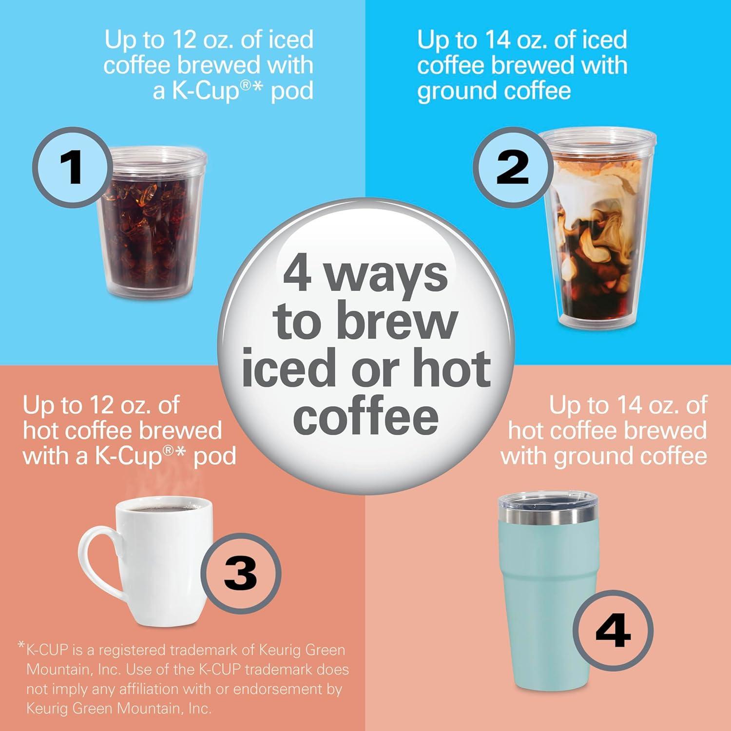 imageHamilton Beach FlexBrew Advanced 4in1 Single Serve Hot amp Iced Coffee Maker with Removable 45 oz Water Reservoir Use Pod Packs and Grounds Fast Brewing LED Touchscreen Black 49925