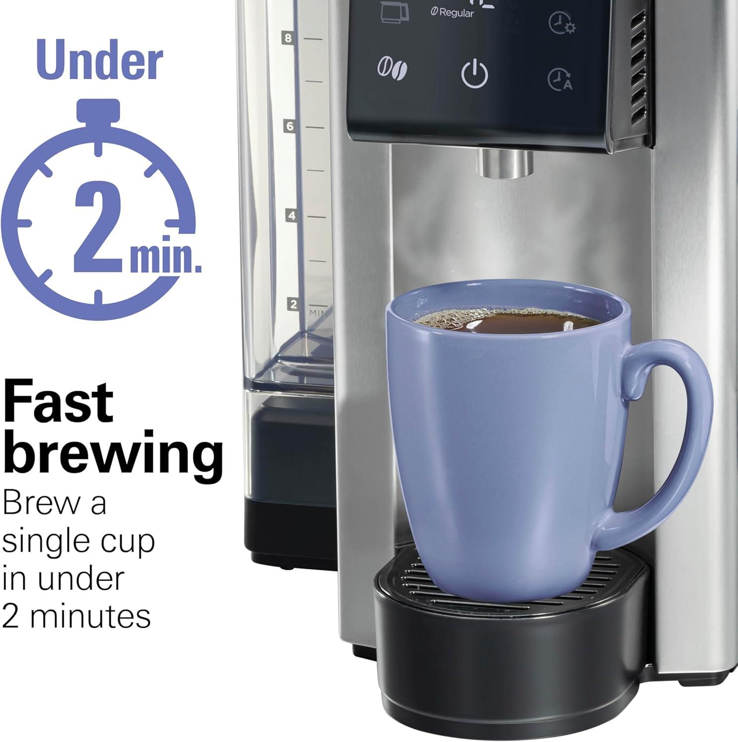 imageHamilton Beach FlexBrew Advanced 5in1 Thermal Programmable 12 Cup Drip and Single Serve Hot amp Iced Coffee Maker Movable 60oz Water Reservoir Use Pod Packs and Grounds Fast Brewing Black 49929
