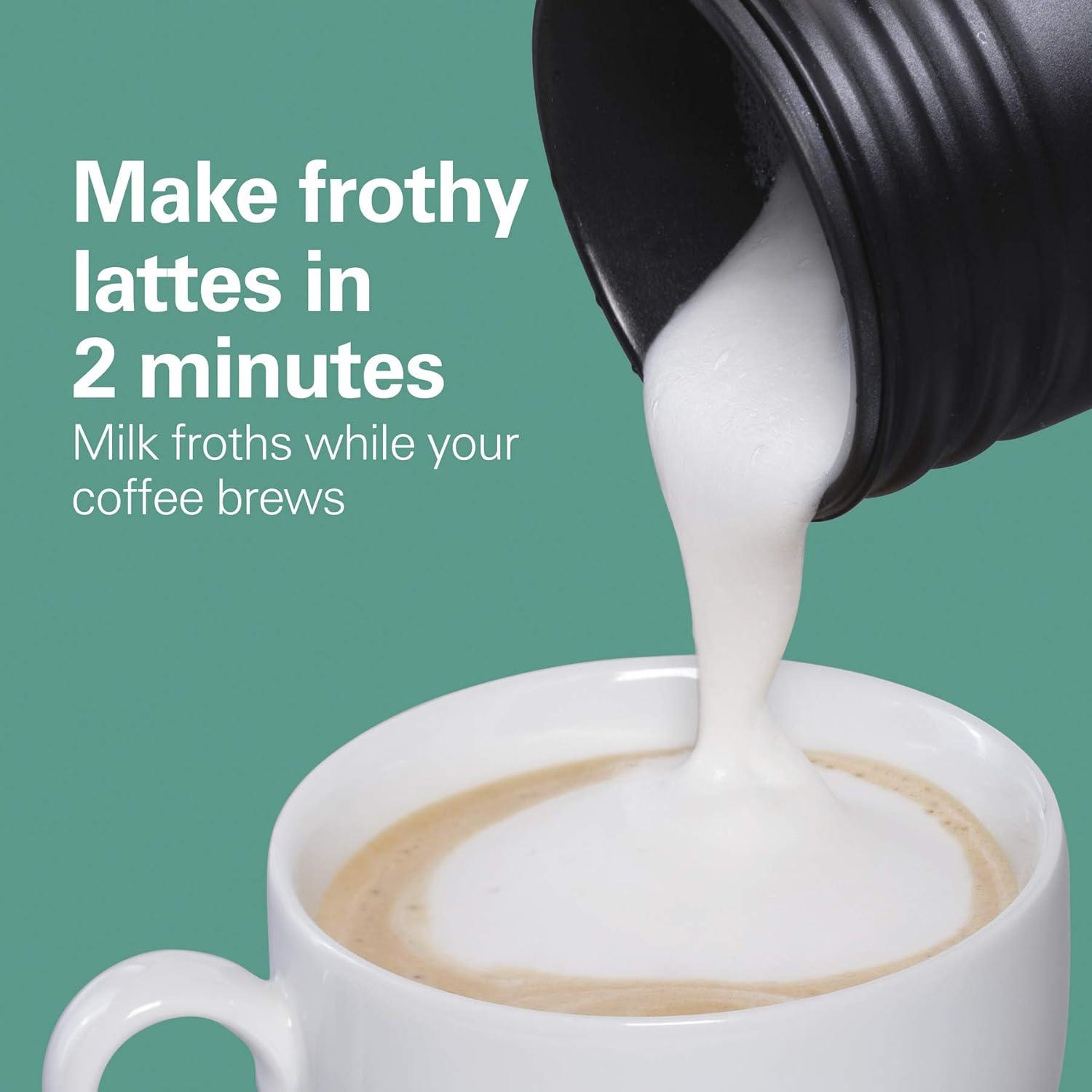 imageHamilton Beach FlexBrew SingleServe Coffee Maker with Milk Frother Compatible with KCup Pods and Grounds 1cups Black 49949