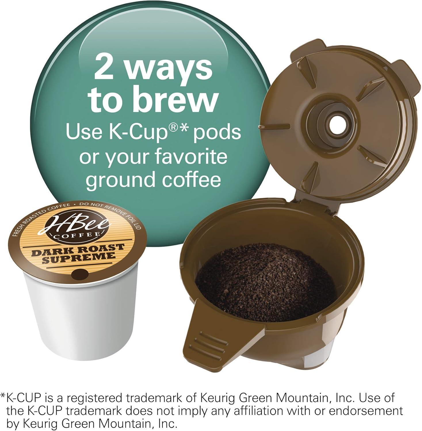 imageHamilton Beach FlexBrew SingleServe Coffee Maker with Milk Frother Compatible with KCup Pods and Grounds 1cups Black 49949