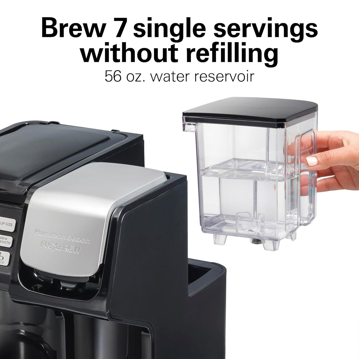 imageHamilton Beach FlexBrew Trio 2Way Coffee Maker Compatible with KCup Pods or Grounds Combo Single Serve amp Full 12c Pot BlackBlack Fast Brewing New for 2026