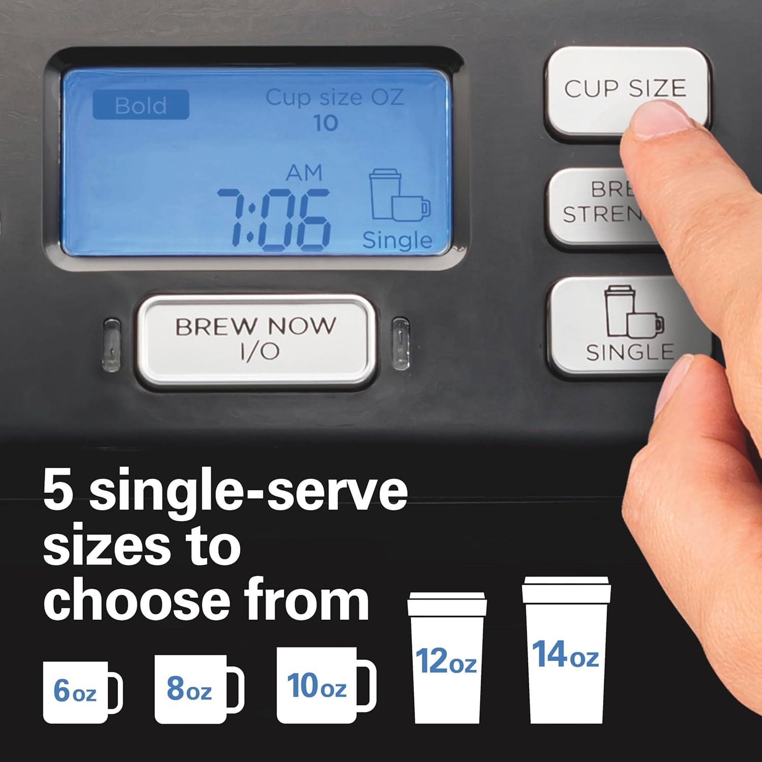imageHamilton Beach FlexBrew Trio 2Way Coffee Maker Compatible with KCup Pods or Grounds Combo Single Serve amp Full 12c Pot BlackBlack Fast Brewing Removable Reservoir