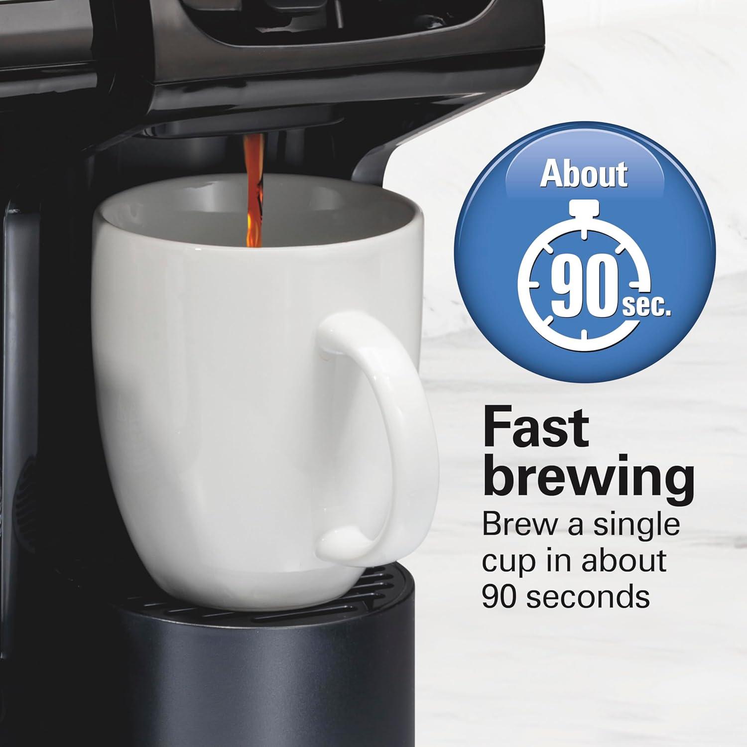 imageHamilton Beach FlexBrew Trio 2Way Coffee Maker Compatible with KCup Pods or Grounds Combo Single Serve amp Full 12c Pot BlackBlack Fast Brewing Removable Reservoir