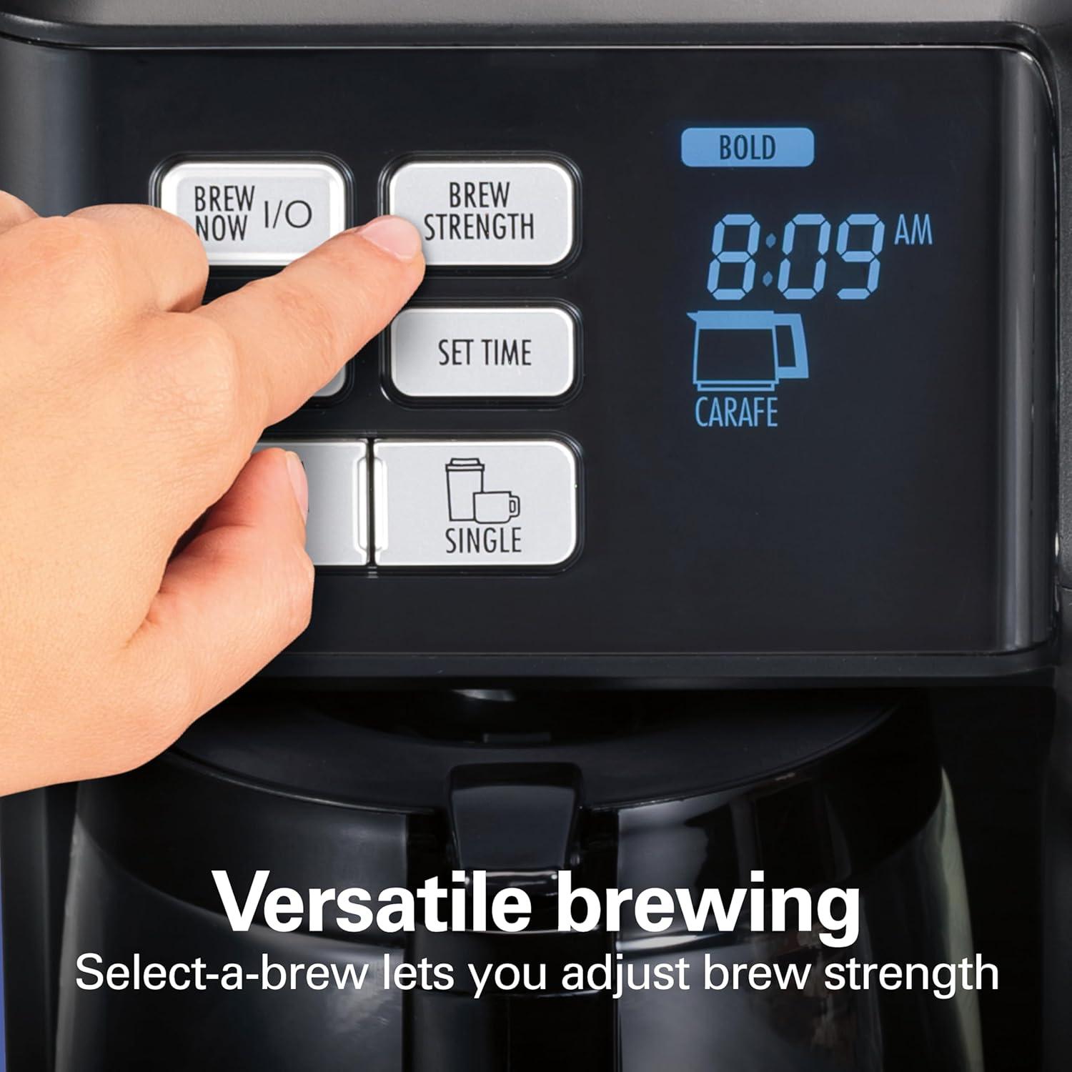 imageHamilton Beach FlexBrew Trio 2Way Coffee Maker Compatible with KCup Pods or Grounds Combo Single Serve amp Full 12c Pot BlackBlack
