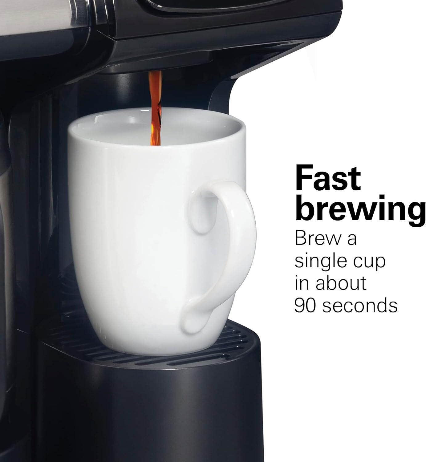 imageHamilton Beach FlexBrew Trio 2Way Coffee Maker Compatible with KCup Pods or Grounds Combo Single Serve amp Full 12c Thermal Pot Black and Stainless Fast Brewing12 Cups