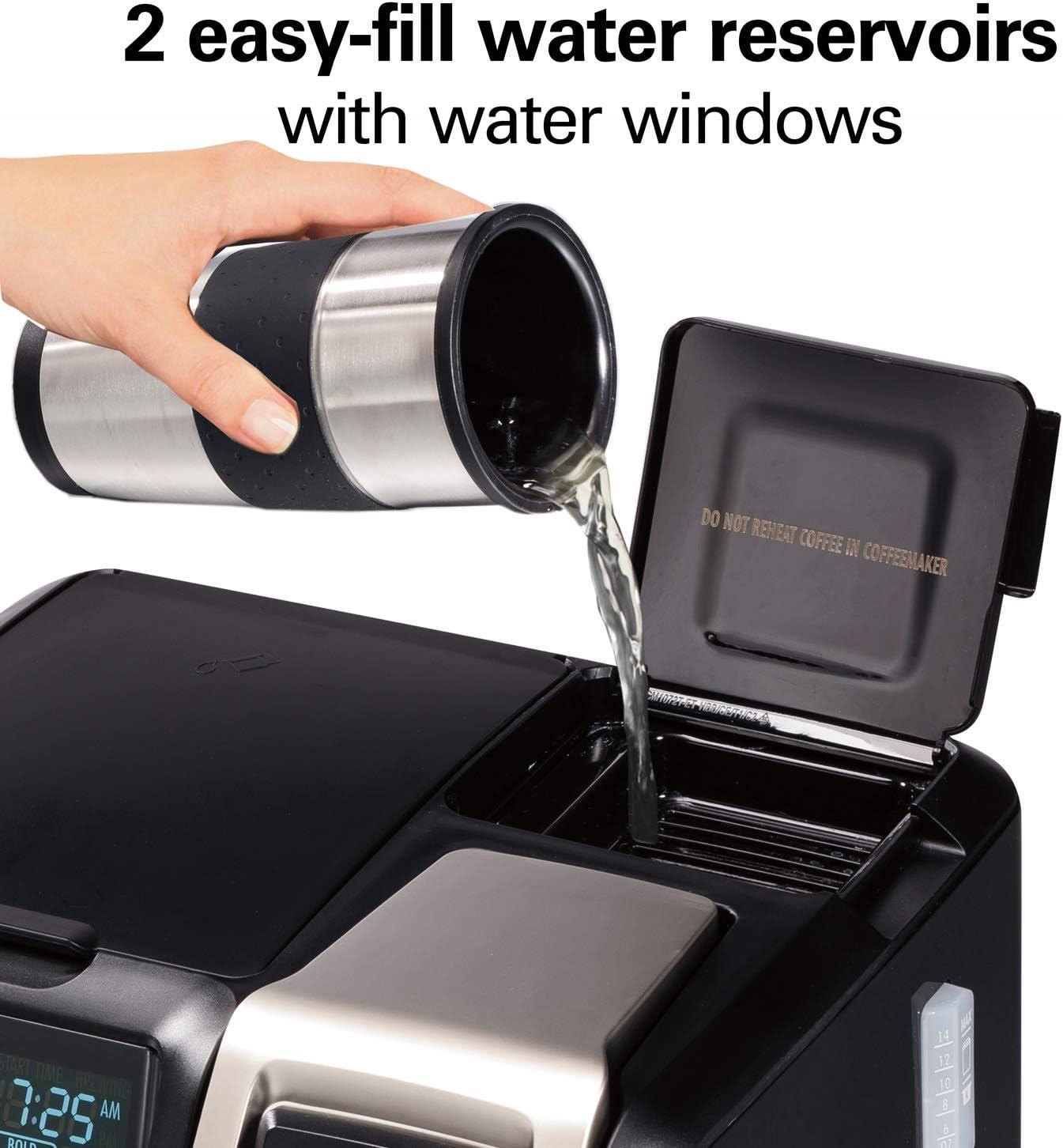 imageHamilton Beach FlexBrew Trio 2Way Coffee Maker Compatible with KCup Pods or Grounds Combo Single Serve amp Full 12c Thermal Pot Black and Stainless Fast Brewing10 Cups