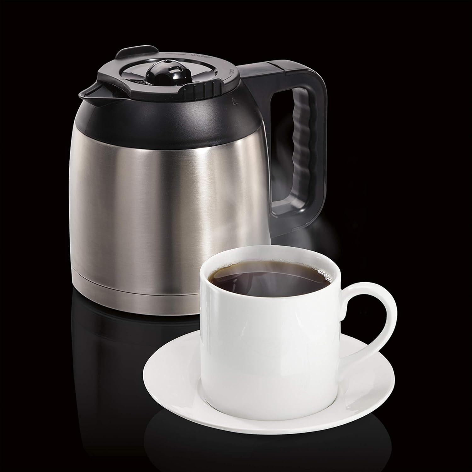 imageHamilton Beach FlexBrew Trio 2Way Coffee Maker Compatible with KCup Pods or Grounds Combo Single Serve amp Full 12c Thermal Pot Black and Stainless Fast Brewing10 Cups