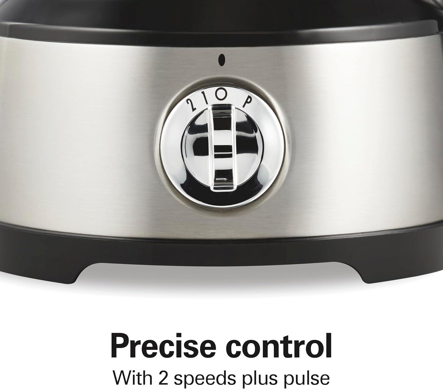 imageHamilton Beach Food Processor amp Vegetable Chopper for Slicing Shredding Mincing and Puree 10 Cups Easy Clean Bowl Scraper Black and Stainless Steel 70730Bowl Scraper Black and Stainless