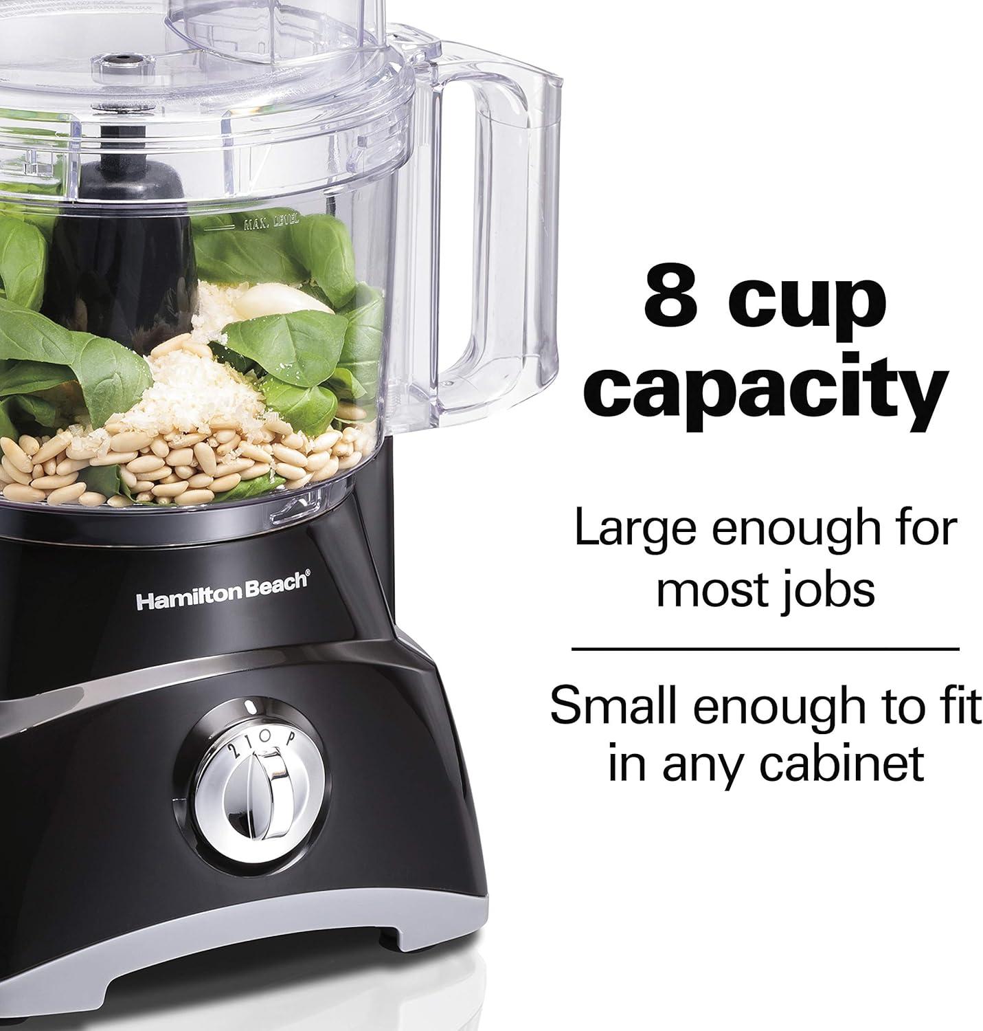 imageHamilton Beach Food Processor amp Vegetable Chopper for Slicing Shredding Mincing and Puree 8 Cup Black