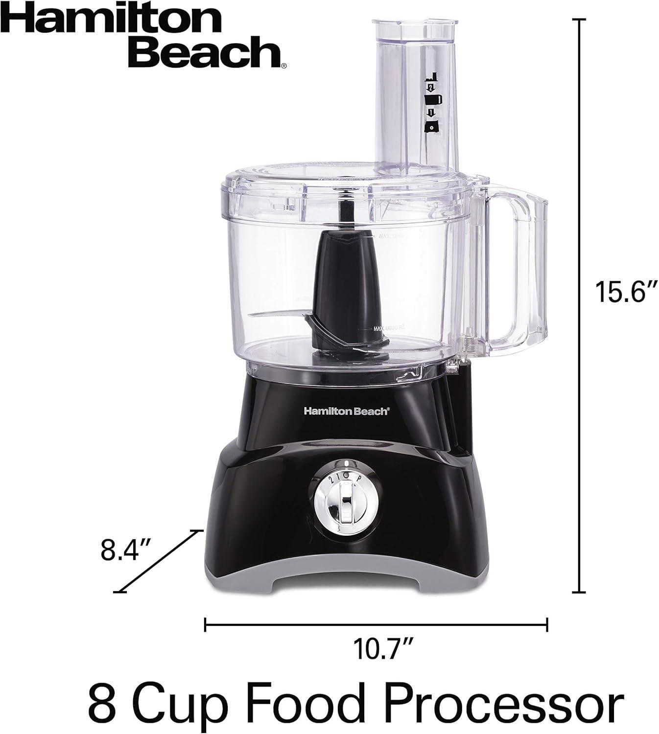 imageHamilton Beach Food Processor amp Vegetable Chopper for Slicing Shredding Mincing and Puree 8 Cup Black