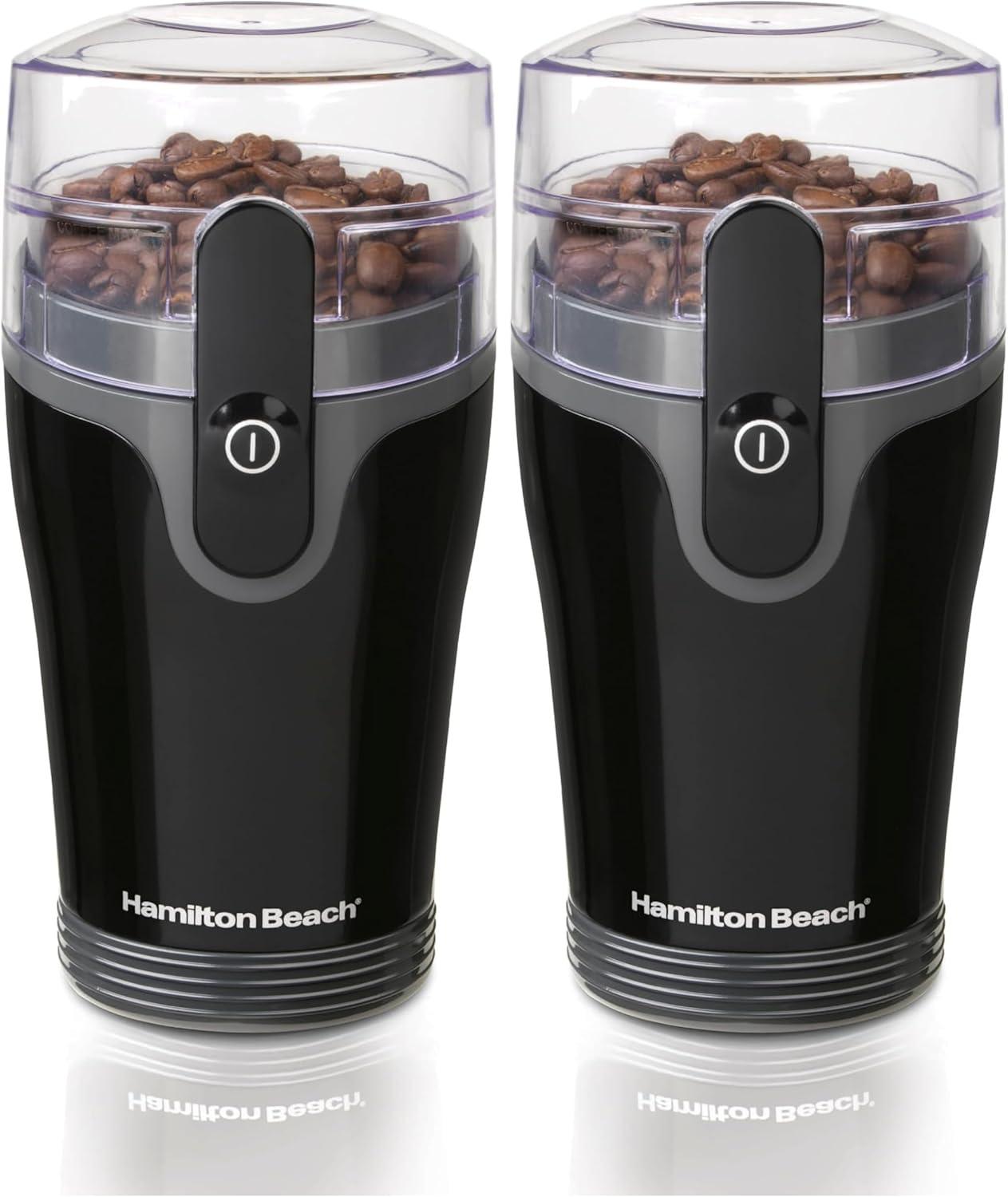 imageHamilton Beach Fresh Grind Electric Coffee Grinder for Beans Spices and More Stainless Steel Blades Removable Chamber Makes up to 12 Cups WhiteBlack