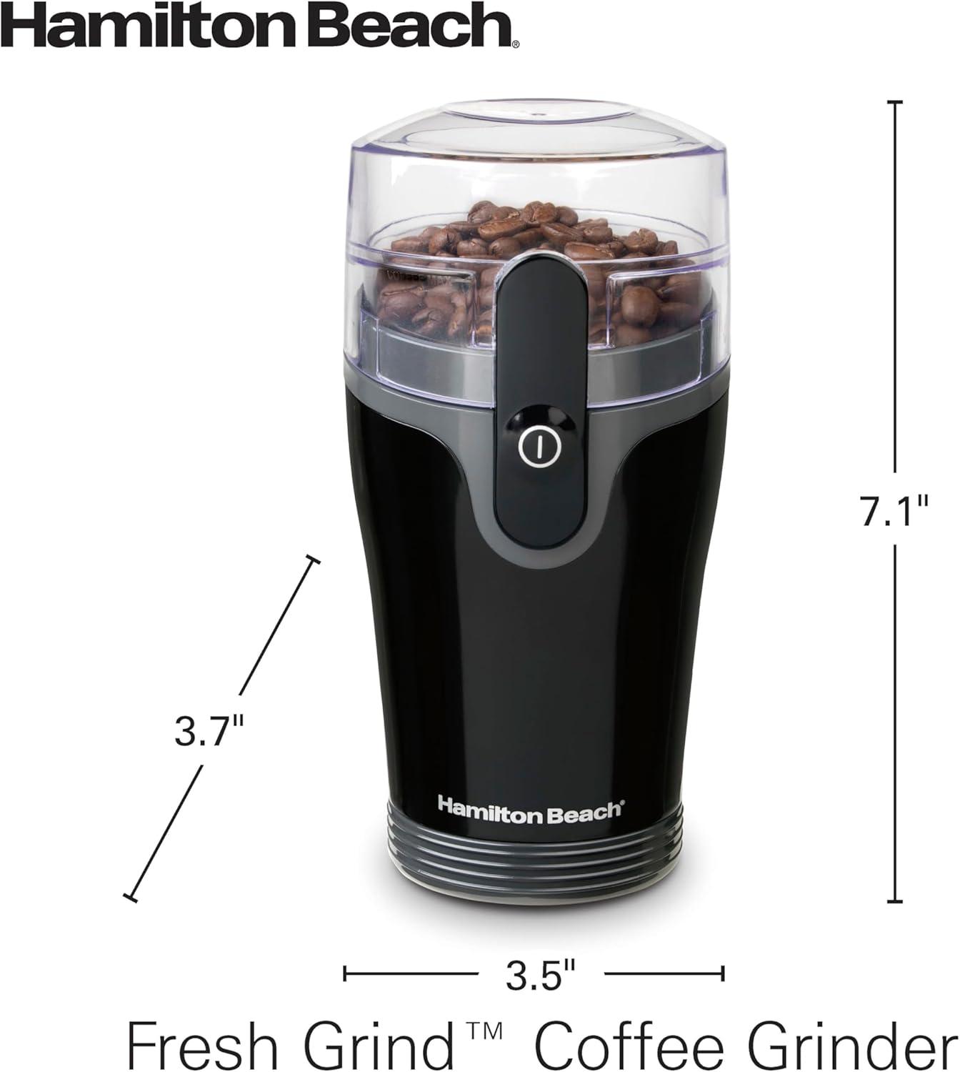 imageHamilton Beach Fresh Grind Electric Coffee Grinder for Beans Spices and More Stainless Steel Blades Removable Chamber Makes up to 12 Cups WhiteBlack