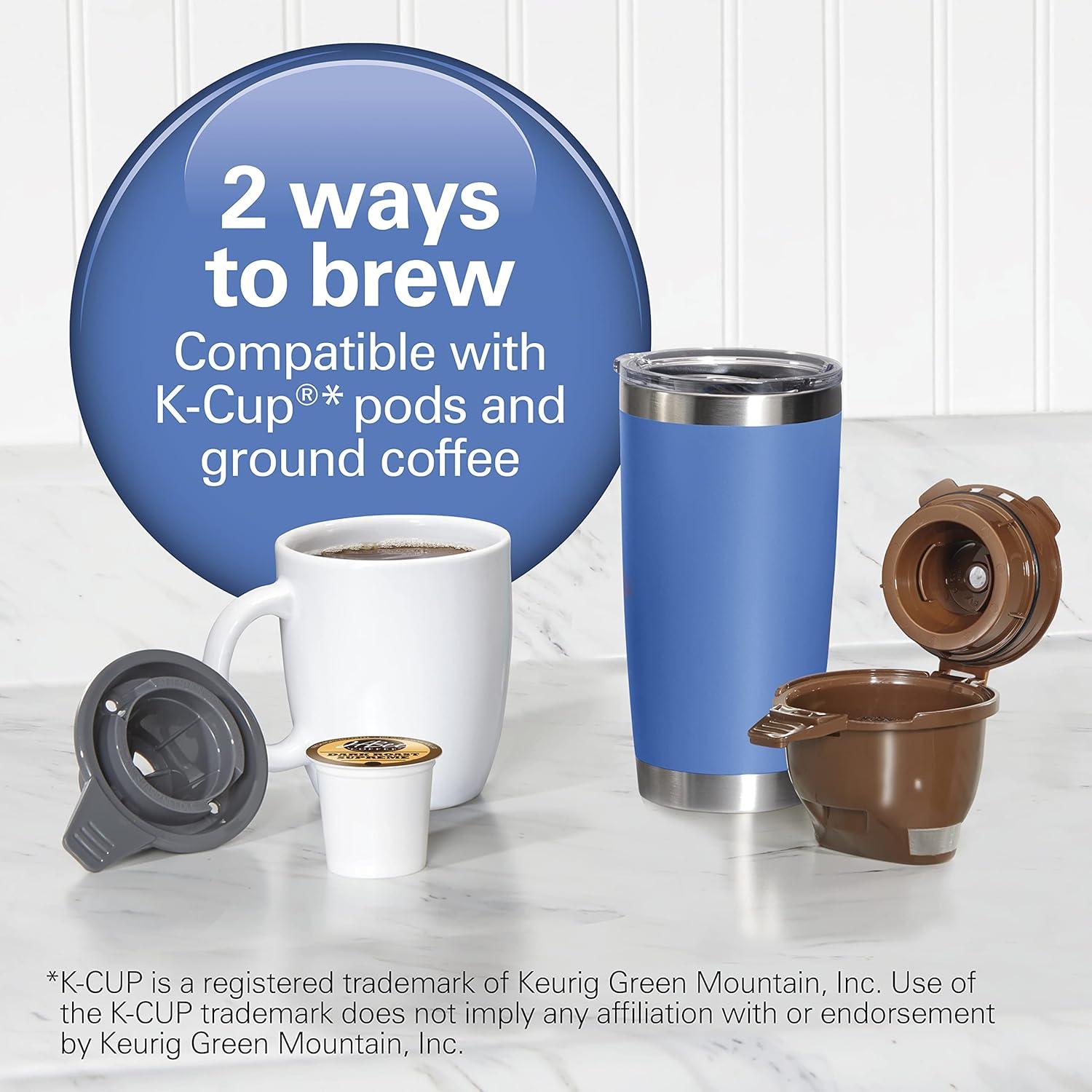 imageHamilton Beach Gen 4 FlexBrew SingleServe Coffee Maker with Removable Reservoir Compatible with Pod Packs and Grounds 50 oz 4 Fast Brewing Options BlackBlack