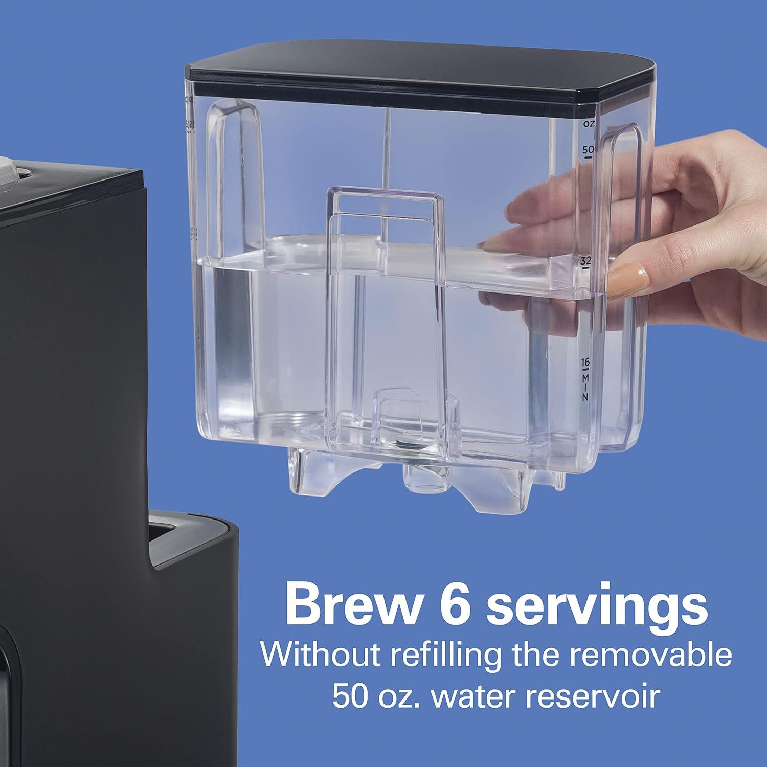 imageHamilton Beach Gen 4 FlexBrew SingleServe Coffee Maker with Removable Reservoir Compatible with Pod Packs and Grounds 50 oz 4 Fast Brewing Options BlackBlack
