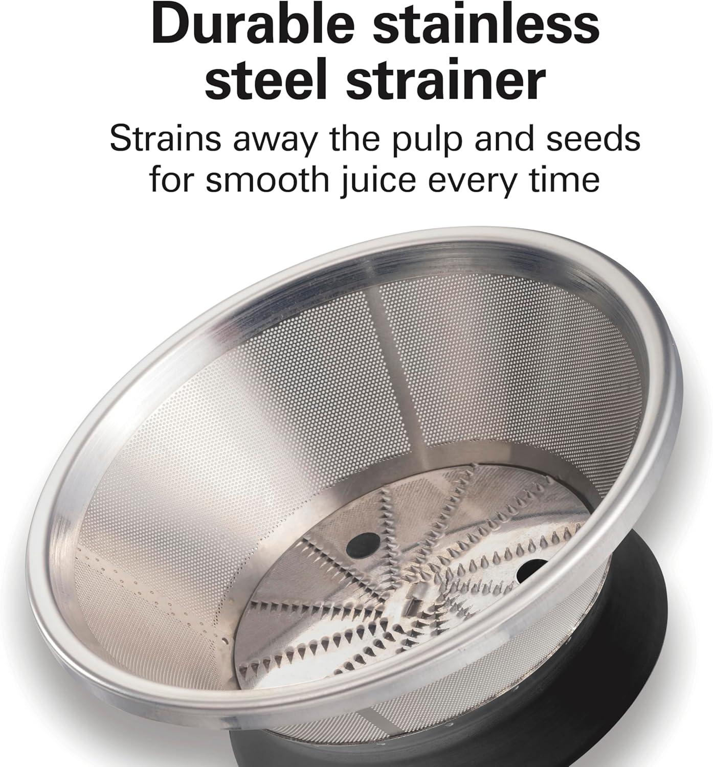 imageHamilton Beach HealthSmart Juicer Machine Compact Centrifugal Extractor 24 Feed Chute for Fruits and Vegetables Easy to Clean BPA Free 400W White 67501White