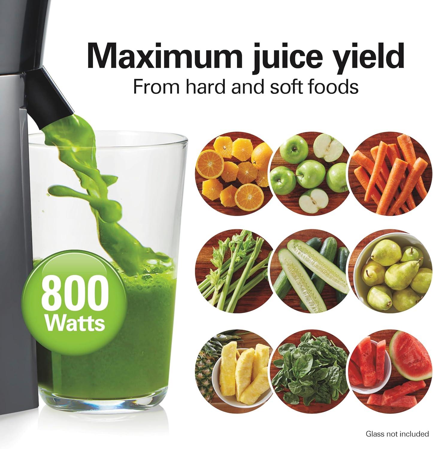 imageHamilton Beach Juicer Machine Big Mouth 3 Feed Chute for Whole Fruits and Vegetables Easy to Clean Centrifugal Extractor Vegetable amp Fruit Juicer BPA Free 800W Motor BlackBlack