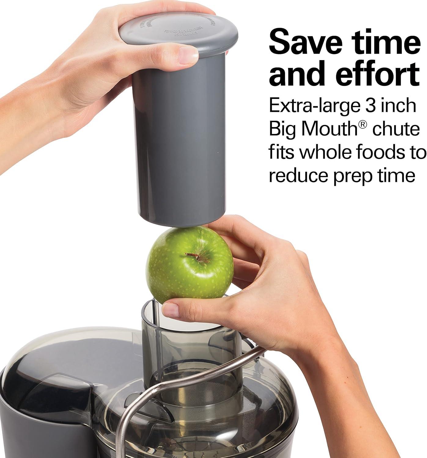 imageHamilton Beach Juicer Machine Centrifugal Extractor Big Mouth 3 Feed Chute Easy Clean 2Speeds 40 oz BPA Free Pitcher 850 Watt Motor Silver 67850