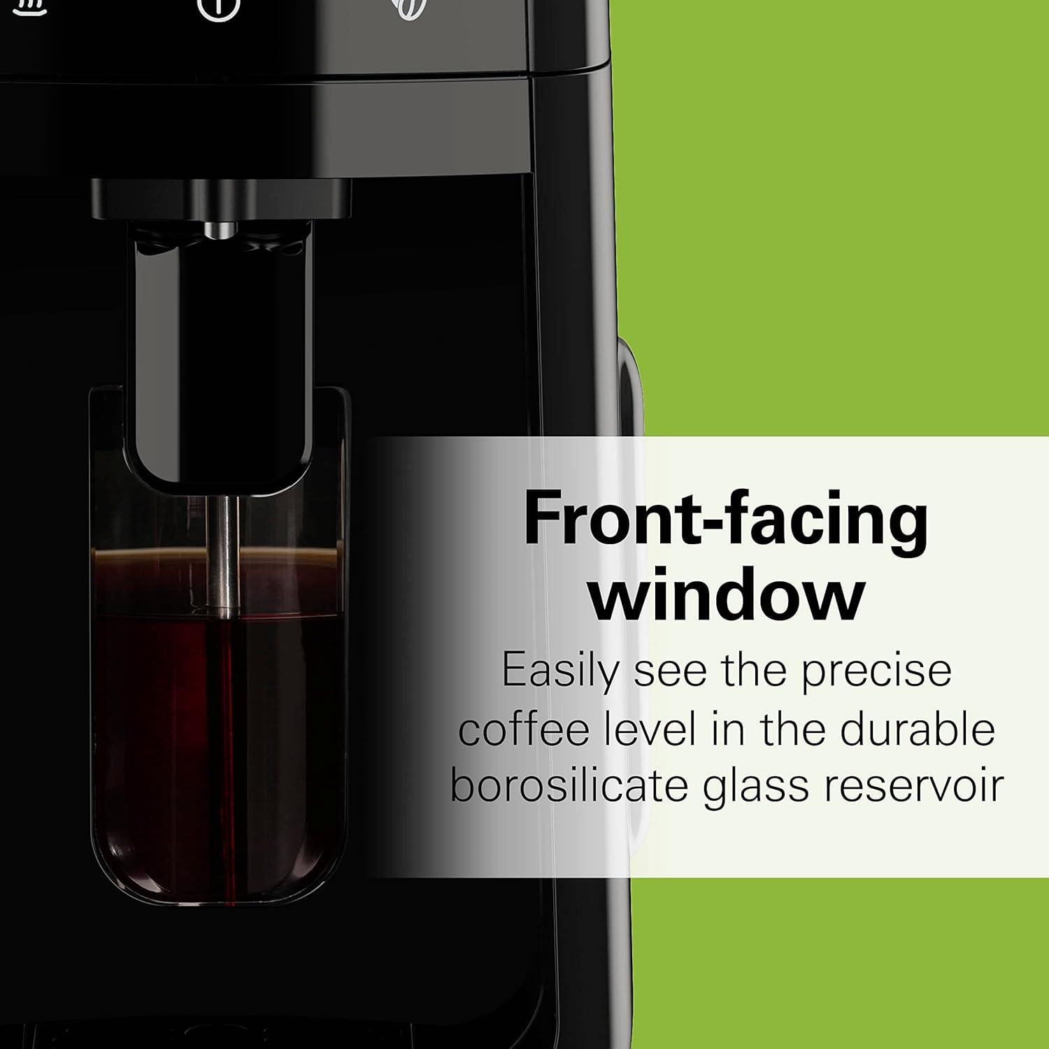 imageHamilton Beach One Press Programmable Dispensing Drip Coffee Maker with 12 Cup Internal Brew Pot Removable Water Reservoir Black Next Gen 47600