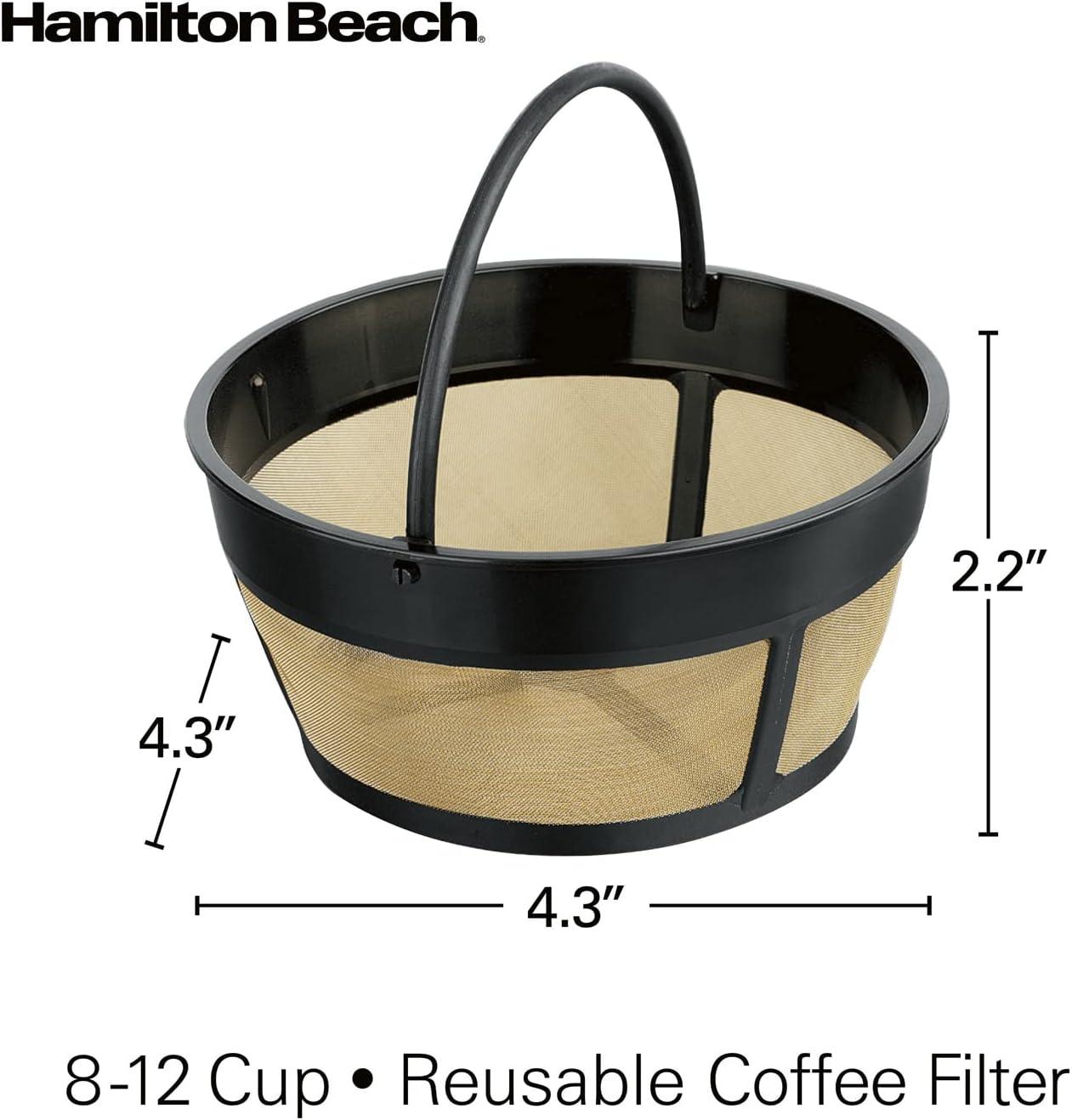 imageHamilton Beach Permanent Gold Filter Fits Most 8 to 12Cup Coffee Makers 80675R12Cup