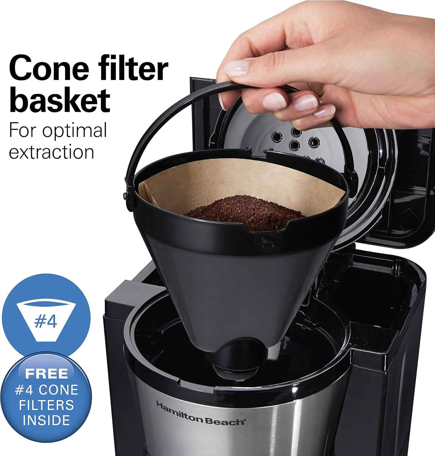 imageHamilton Beach Programmable Coffee Maker with 10 Cup Thermal Carafe 3 Brewing Options Auto Shutoff amp Pause and Pour Stainless Steel 46899RStainless Steel New for 2023