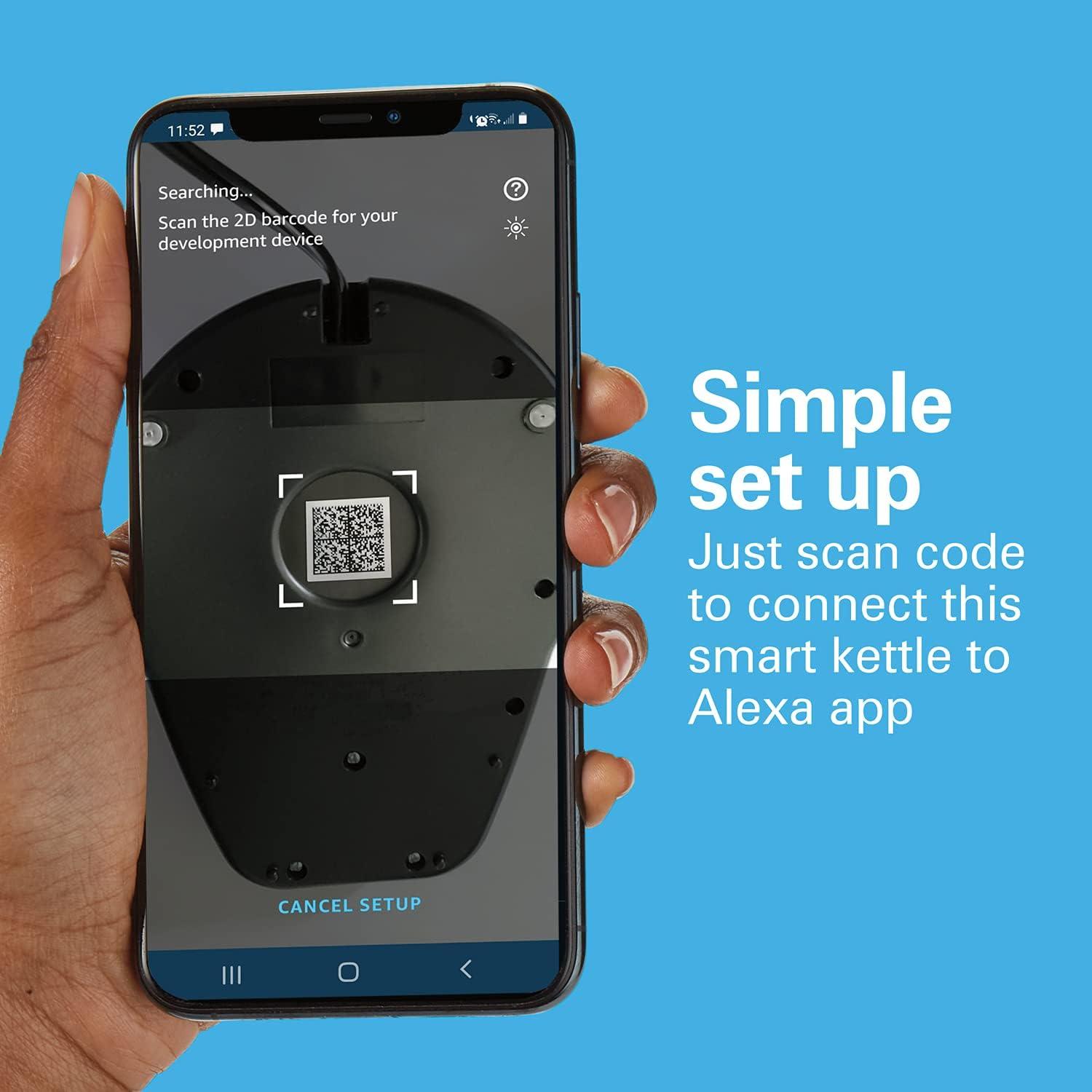 imageHamilton Beach Smart Electric Tea Kettle amp Water Boiler Works with Alexa 17 Liter Fast Boiling 1500 Watts Cordless Keep Warm AutoShutoff amp BoilDry Protection Stainless Steel 41036