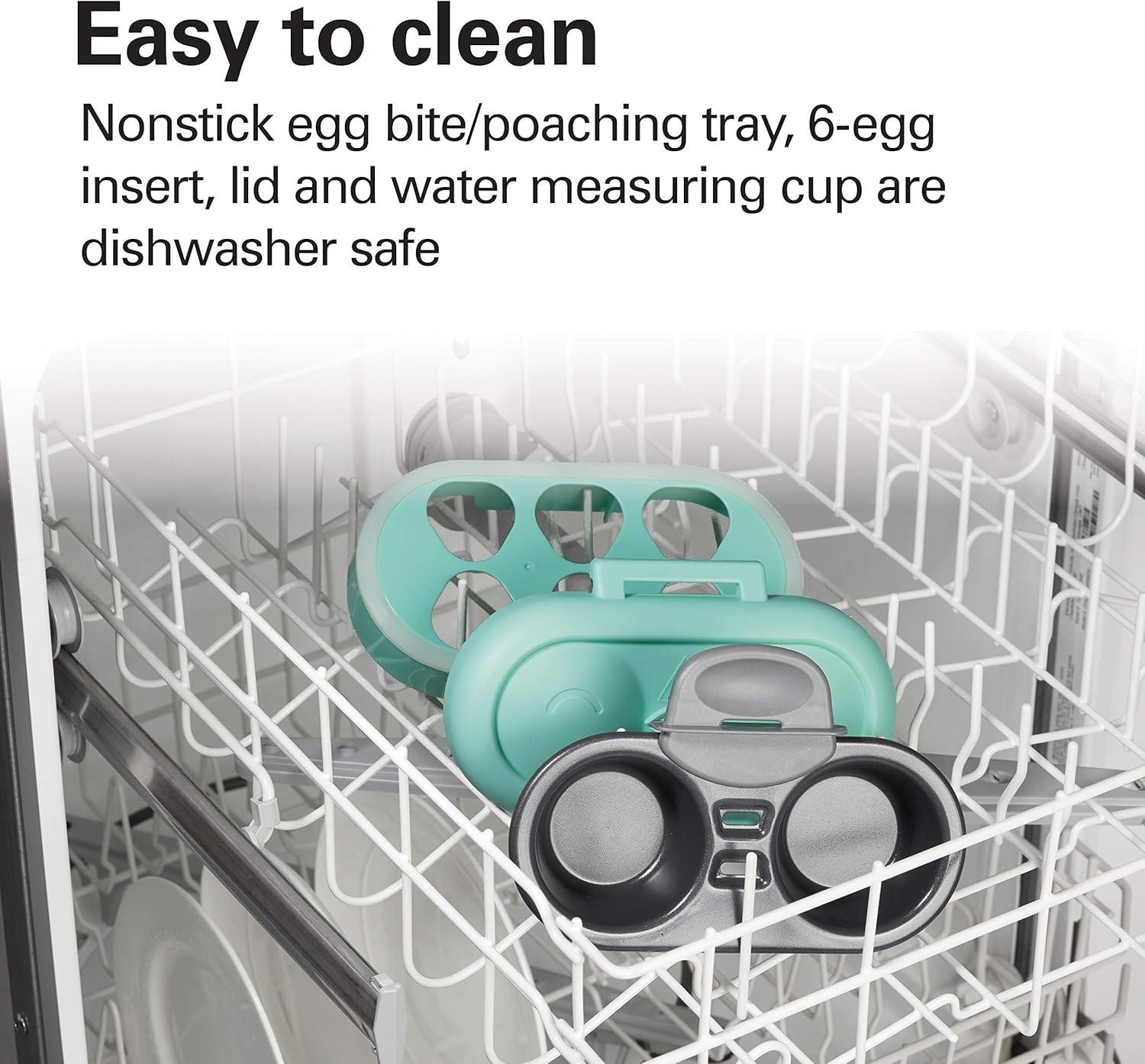 imageHamilton Beach Sous Vide Style Electric Egg Bite Maker Hard Boiled Egg Cooker amp Poacher with Removable Nonstick Tray Makes 2 in Under 10 Minutes Teal 25511