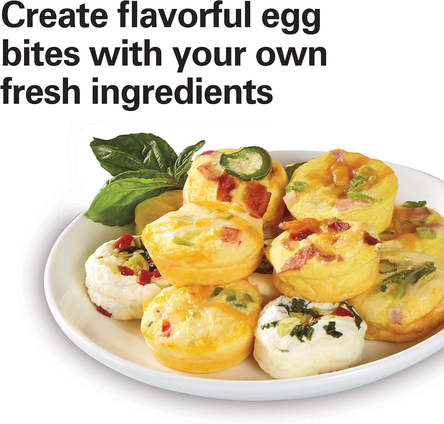 imageHamilton Beach Sous Vide Style Electric Egg Bite Maker Hard Boiled Egg Cooker amp Poacher with Removable Nonstick Tray Makes 2 in Under 10 Minutes Teal 25511