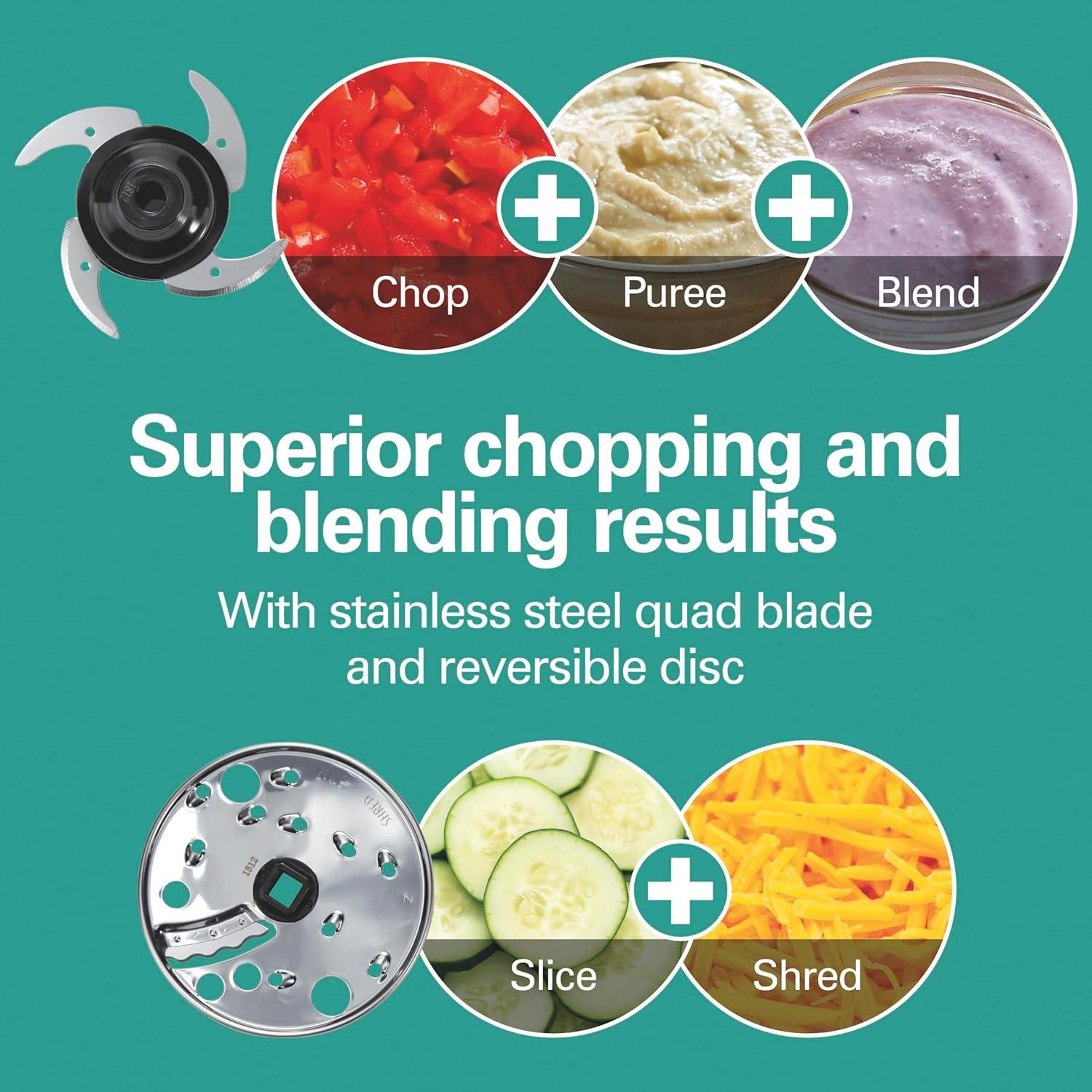 imageHamilton Beach Stack amp Snap 4Cup Mini Food Processor amp Vegetable Chopper 250 Watts for Slicing Shredding and Puree Black 705104 Cup