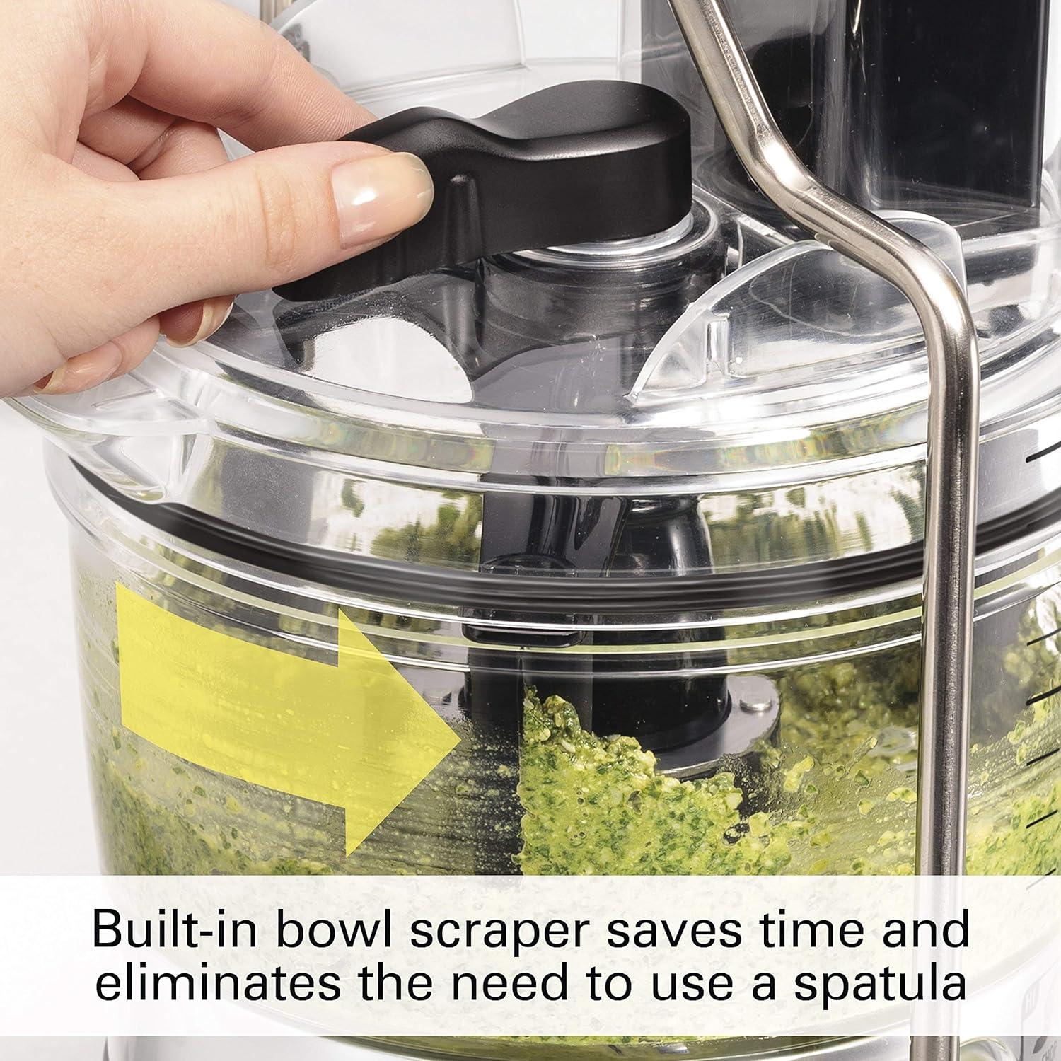 imageHamilton Beach Stack amp Snap 8Cup Food Processor amp Vegetable Chopper with Adjustable Slicing Blade Builtin Bowl Scraper amp Storage Case Silver 70820
