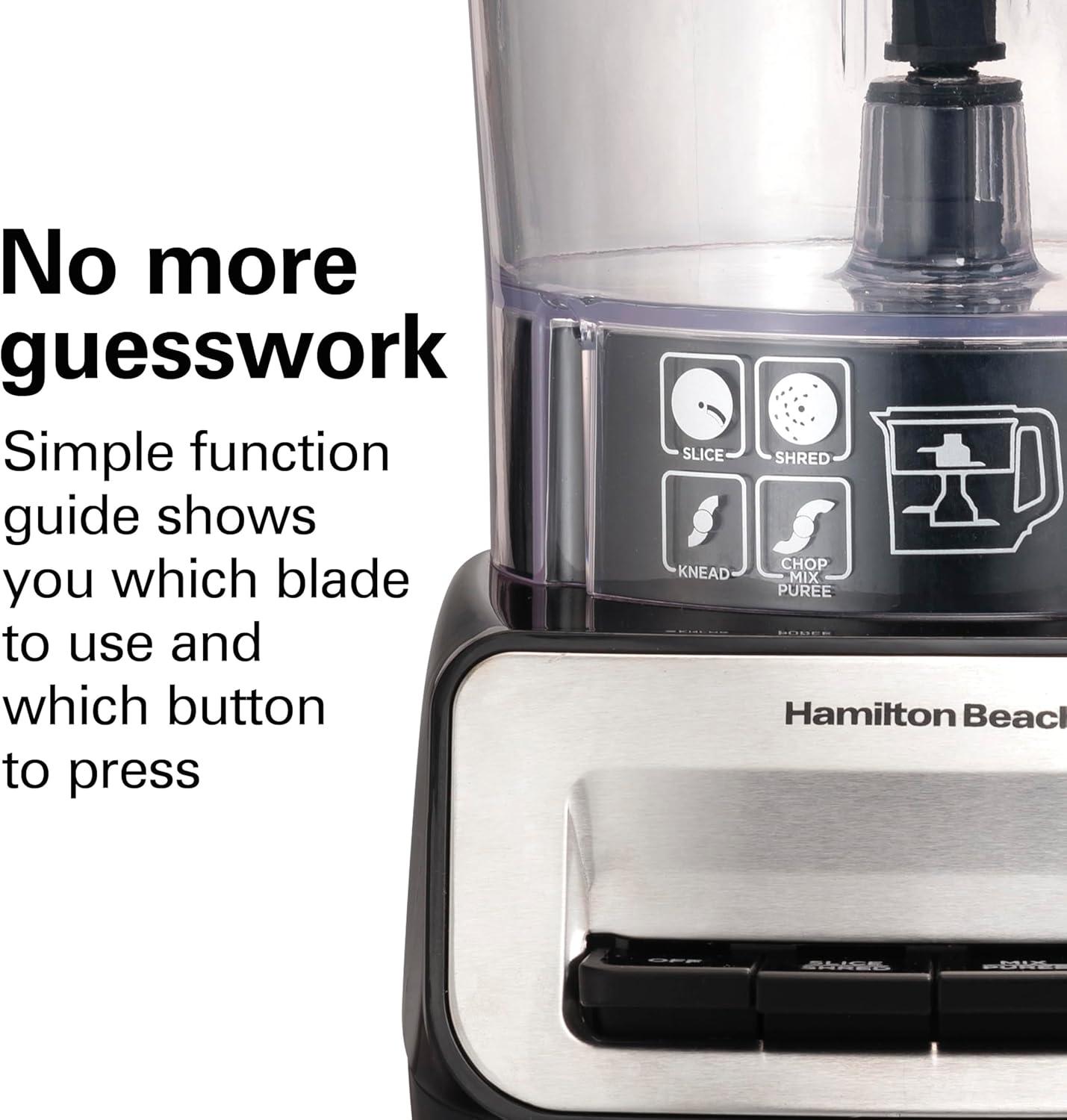 imageHamilton Beach Stack amp Snap Food Processor and Vegetable Chopper Stainless Steel Blades 14 Cup 4Cup Mini Bowls 3Speed 500 Watt Motor Black 70585
