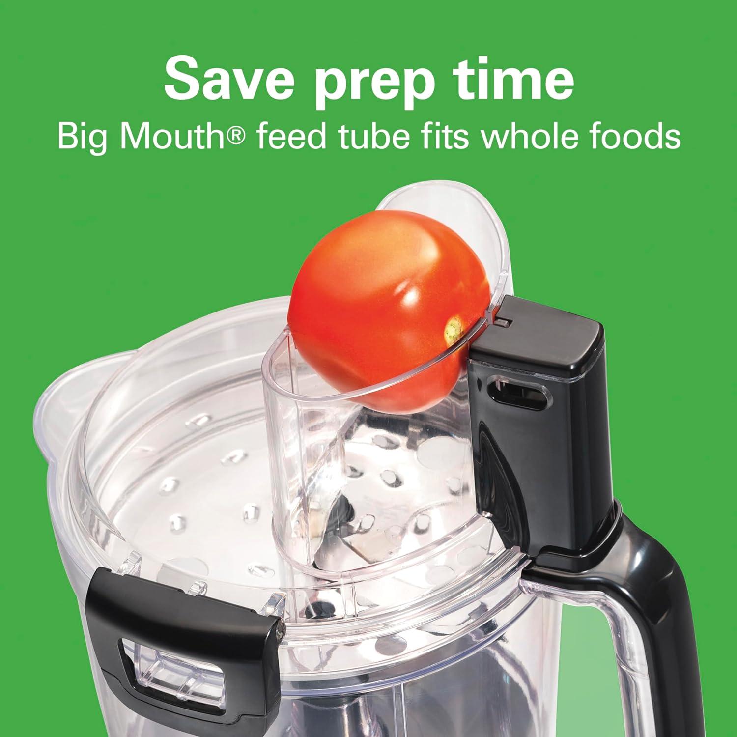 imageHamilton Beach Stack amp Snap Food Processor and Vegetable Chopper Stainless Steel Blades 14 Cup 4Cup Mini Bowls 3Speed 500 Watt Motor Black 70585