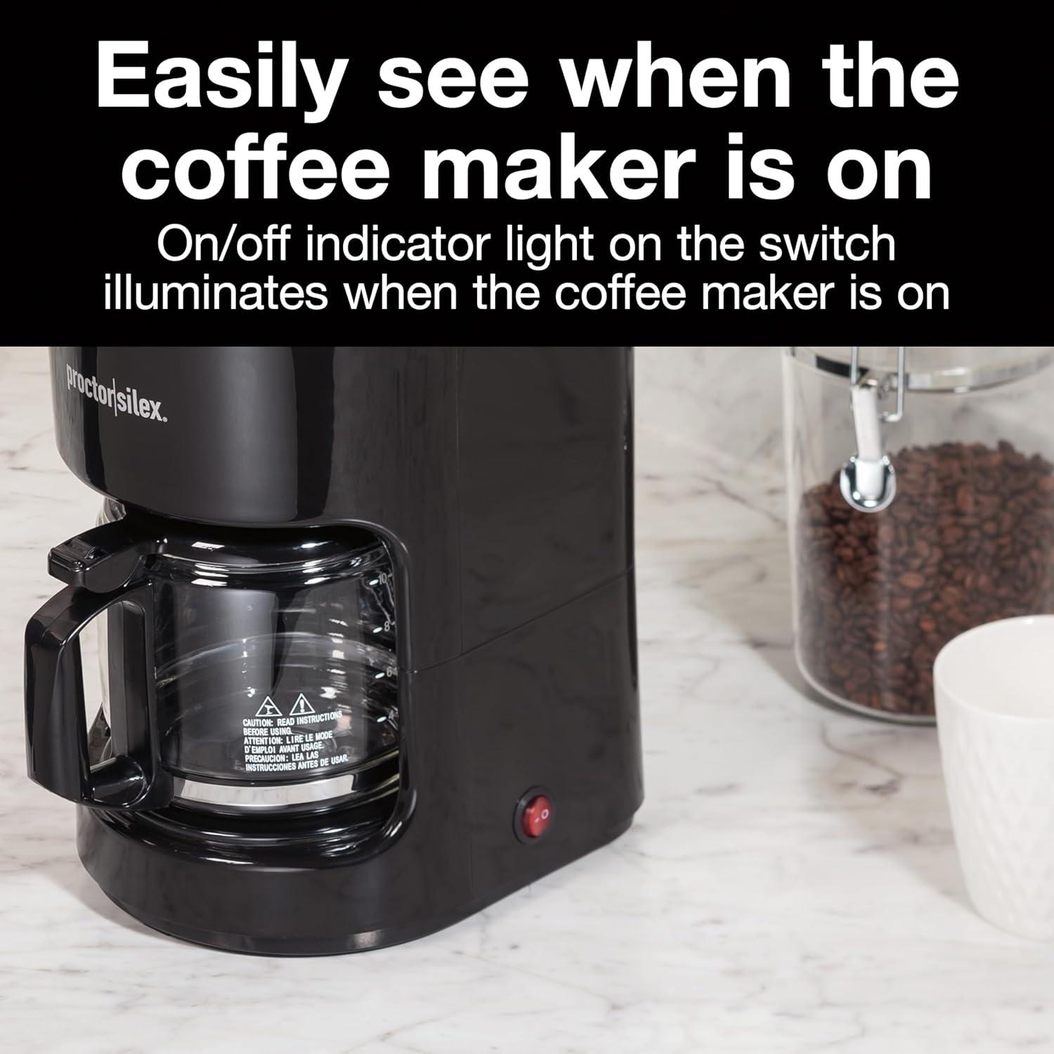 imageProctor Silex 10Cup Coffee Maker Works with Smart Plugs That Are Compatible with Alexa Auto Pause and Serve Black 48351PS10Cup