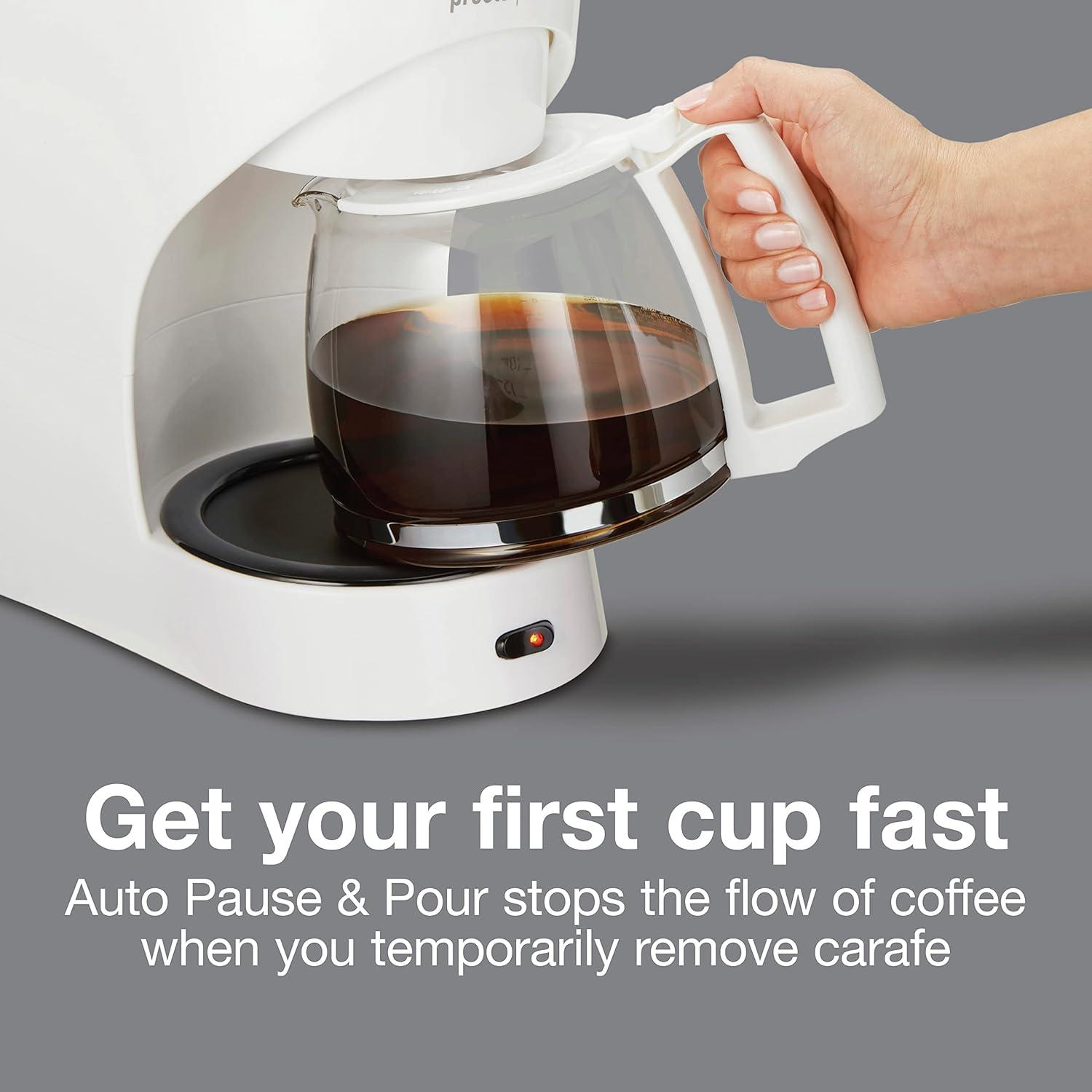imageProctor Silex 12Cup Coffee Maker Works with Smart Plugs That Are Compatible with Alexa Auto Pause and Serve White 43501PS