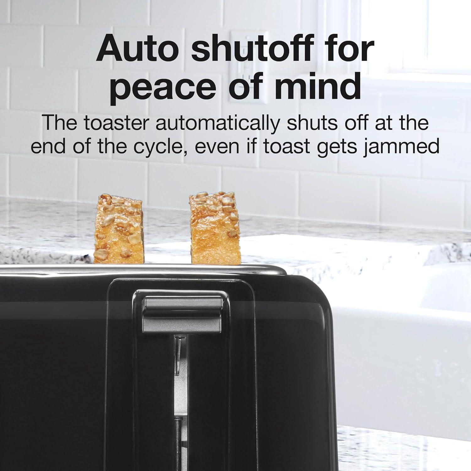 imageProctor Silex 4 Slice Toaster with Extra Wide Slots for Bagels CoolTouch Walls Shade Selector With 7 Browning Levels Toast Boost Auto Shutoff and Cancel Button Black 24215PSBlack