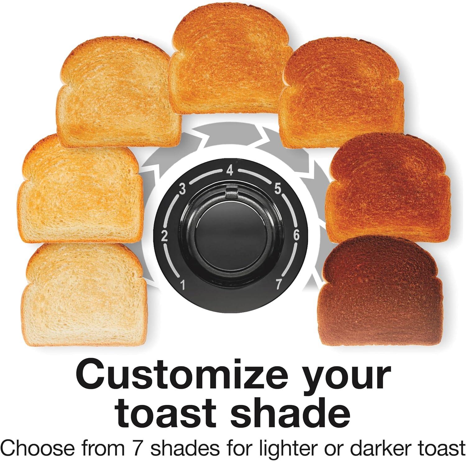 imageProctor Silex 4 Slice Toaster with Extra Wide Slots for Bagels CoolTouch Walls Shade Selector With 7 Browning Levels Toast Boost Auto Shutoff and Cancel Button Black 24215PSBlack