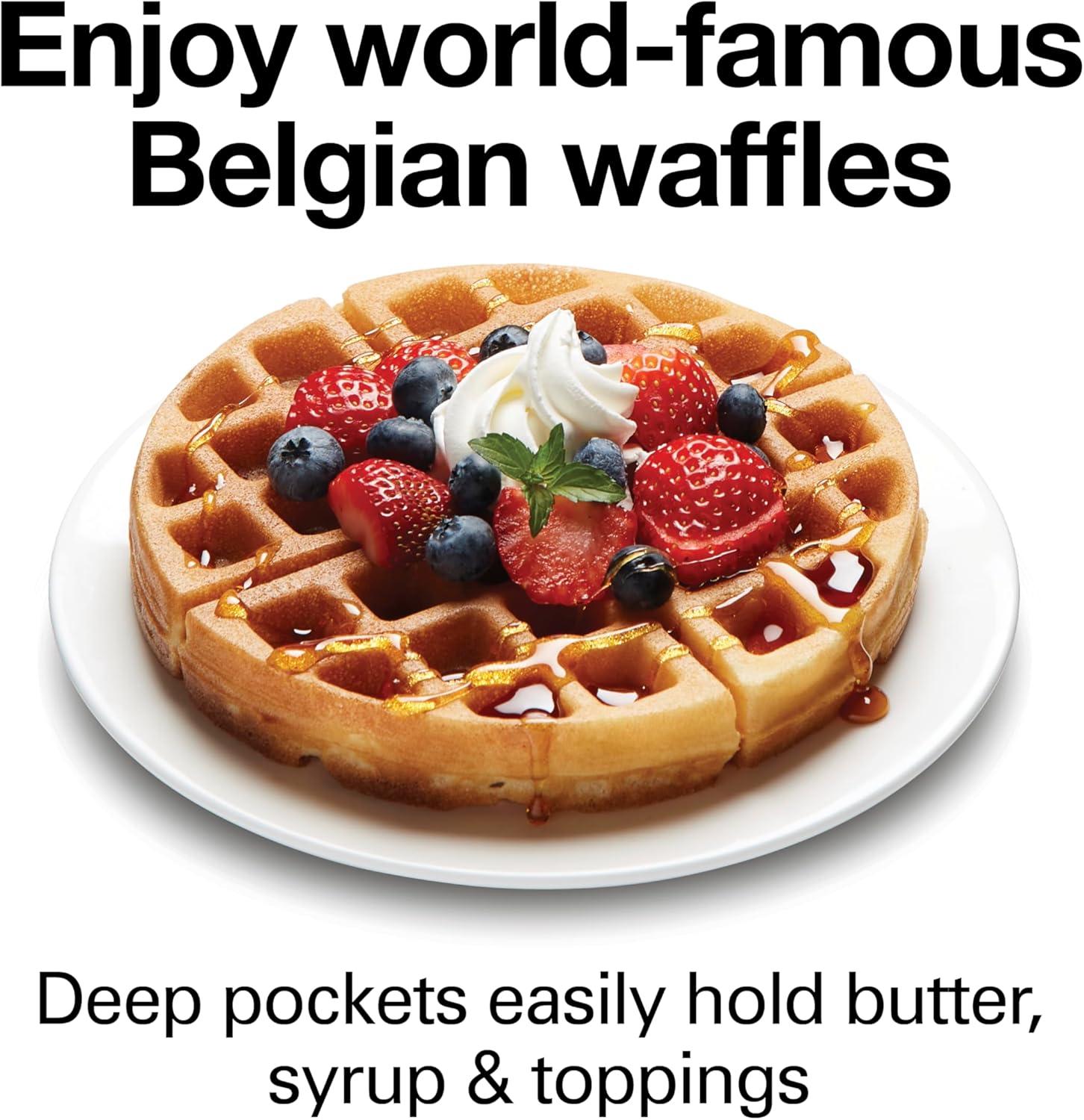imageProctor Silex Belgian Waffle Maker with Nonstick Plates Single Flip CoolTouch Handle and Removable Drip Tray for Easy Cleanup Black 26090PS