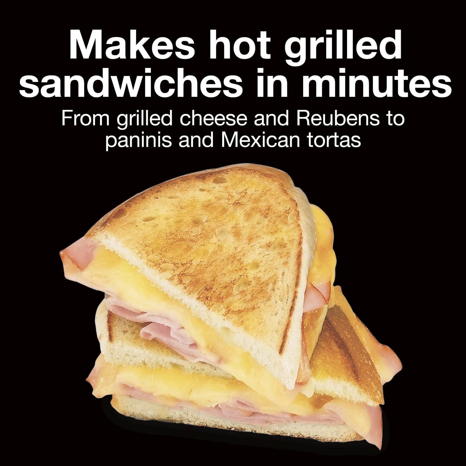 imageProctor Silex Deluxe Hot Sandwich Maker With EasyClean Durable PFASFree Nonstick Ceramic Plates Fits up to 2 Grilled Cheese Ruebens Tortas or Subs Stainless Steel 25415MNStainless Steel