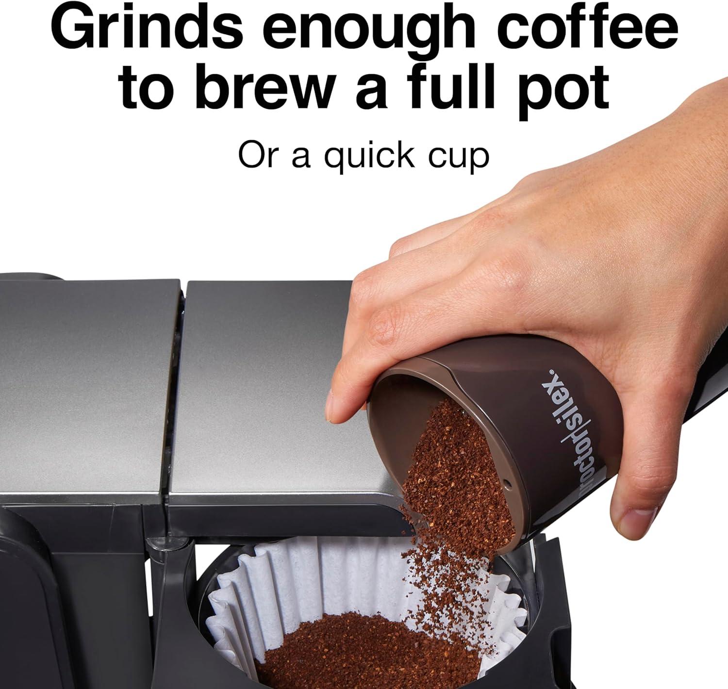 imageProctor Silex Electric Coffee Grinder for Beans Spices and More Stainless Steel Blades 12 Cups BrownBrown
