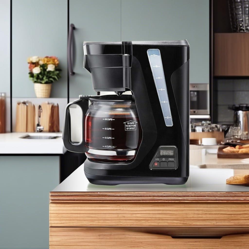 imageProctor Silex FrontFill Drip Coffee Maker Digital amp Programmable 12 Cup Glass Carafe Black and Silver 43685PSCompact