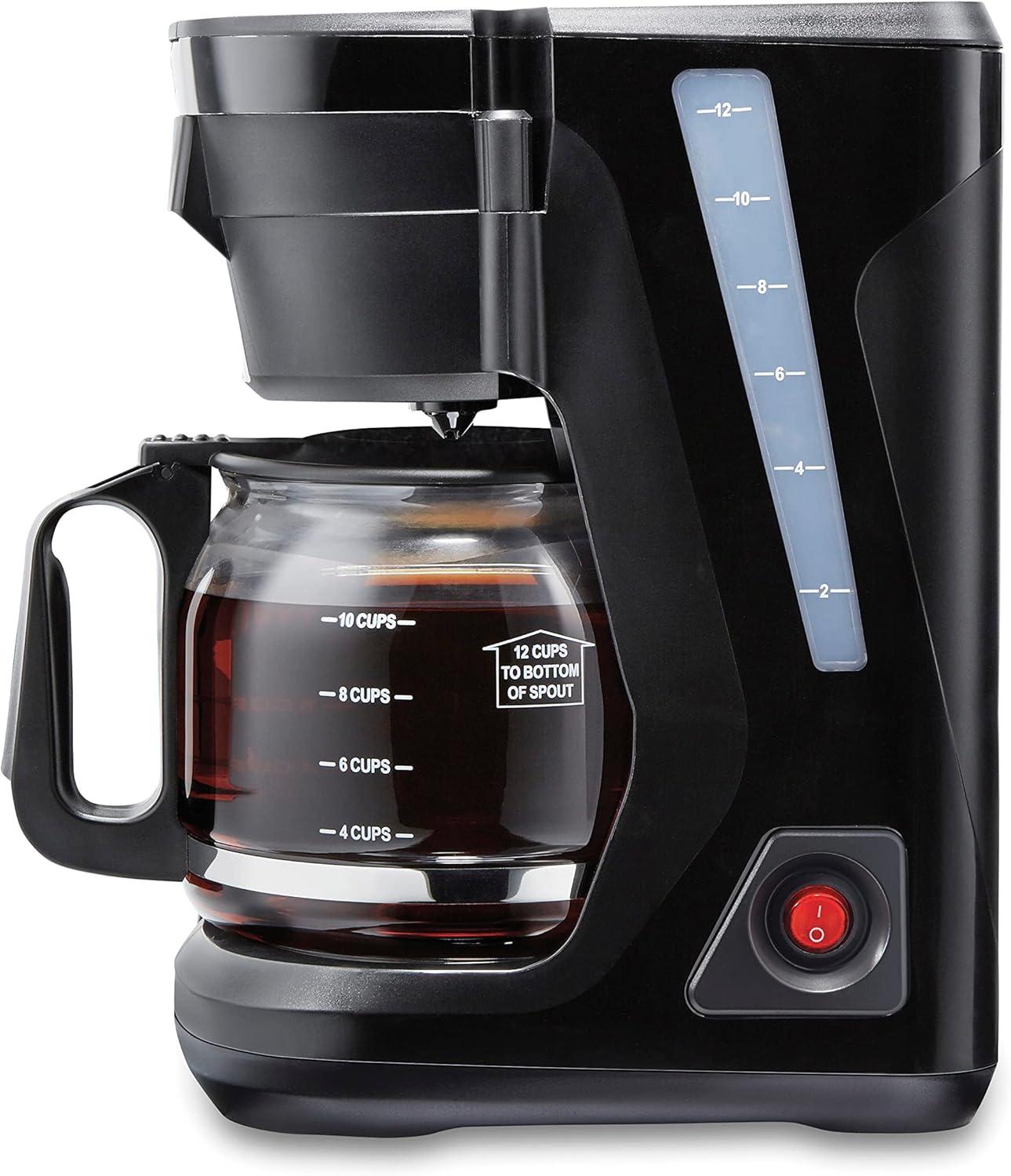 imageProctor Silex FrontFill Drip Coffee Maker Digital amp Programmable 12 Cup Glass Carafe Black and Silver 43685PSCompact